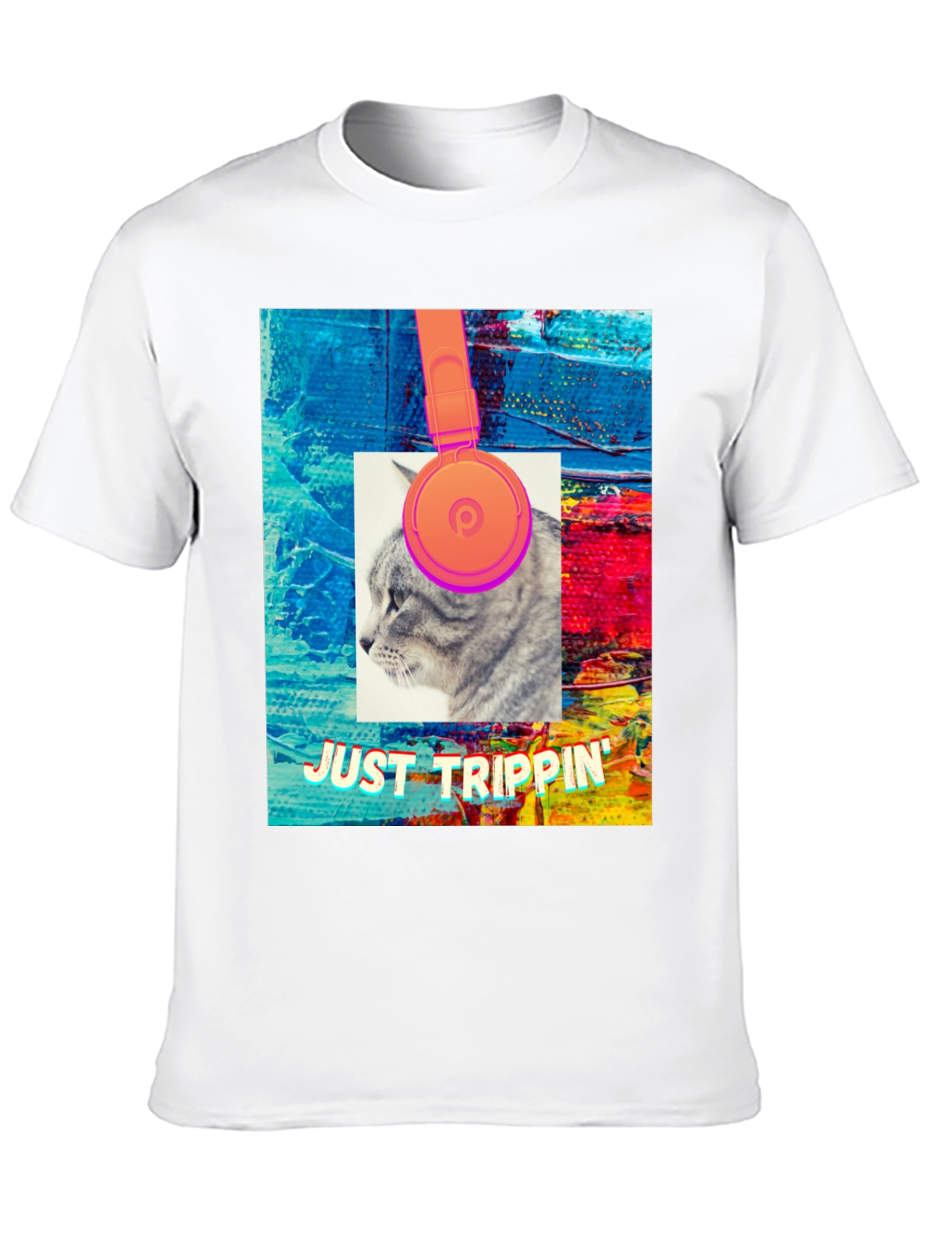 Black Just Trippin' Cat Graphic Tee view 10