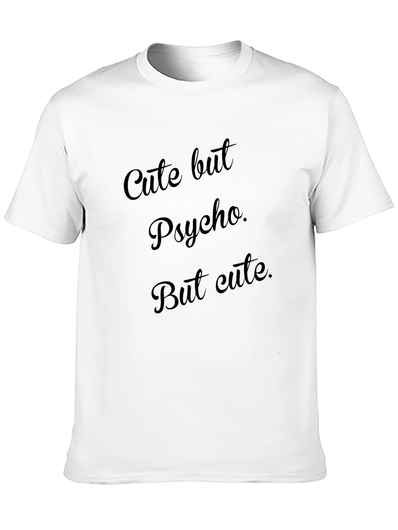 Black Cute But Psycho Black Graphic Tee view 10