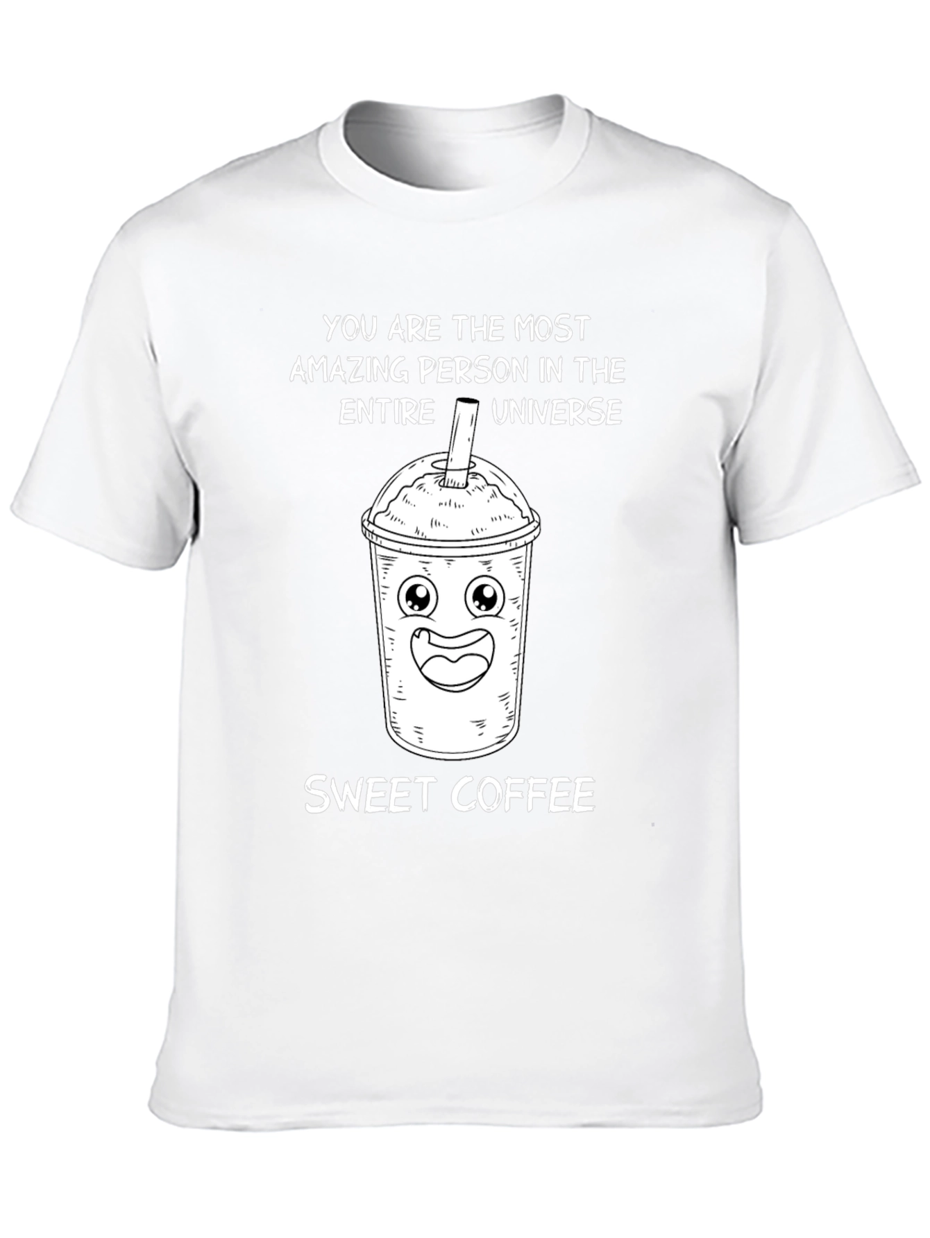 Black Sweet Coffee Cartoon Graphic T-Shirt view 10