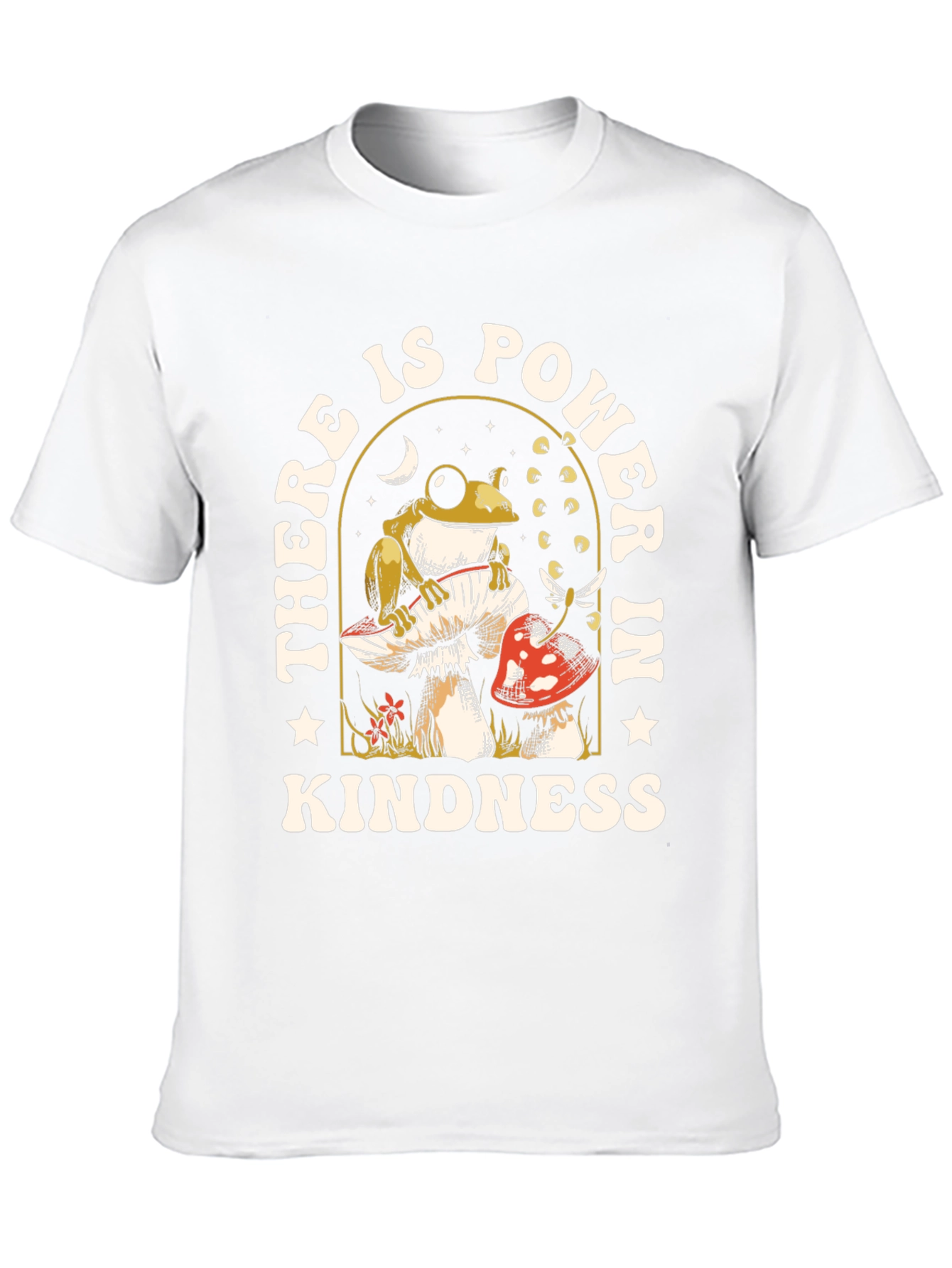 Black Kindness Power T-Shirt - Frog Mushroom Design view 10