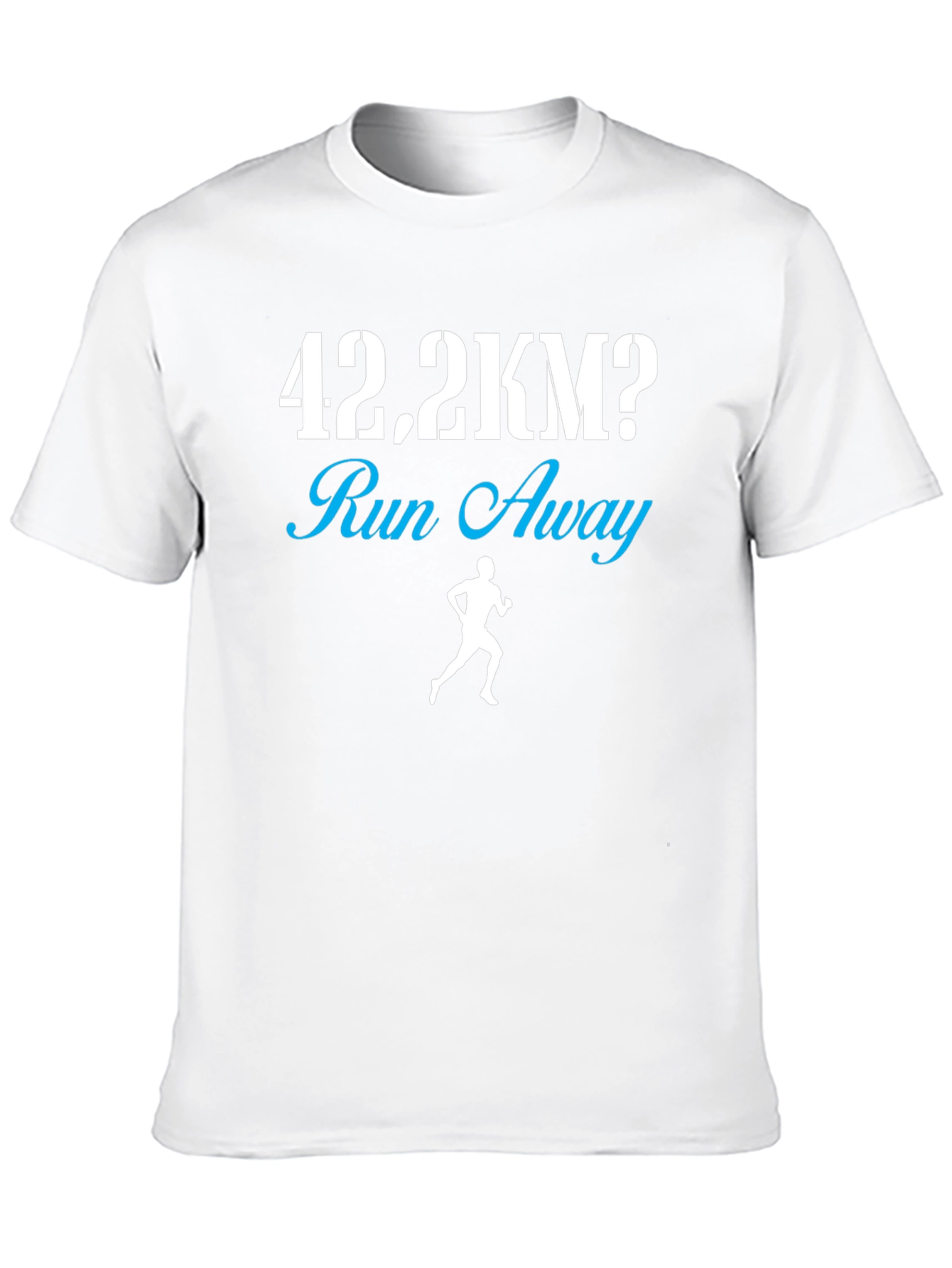 Black 42.2KM Run Away Funny Marathon Runner T-Shirt view 10
