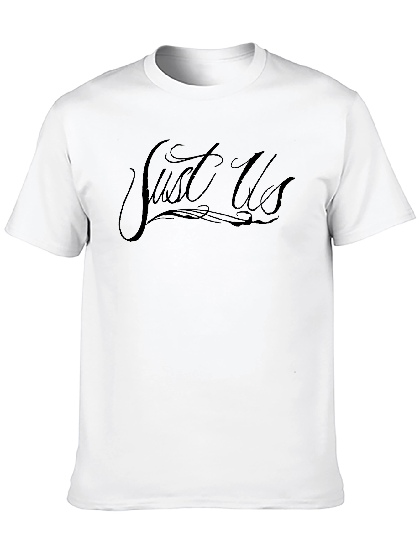 Black Just Us Graphic T-Shirt - Soft Black Cotton Tee view 10
