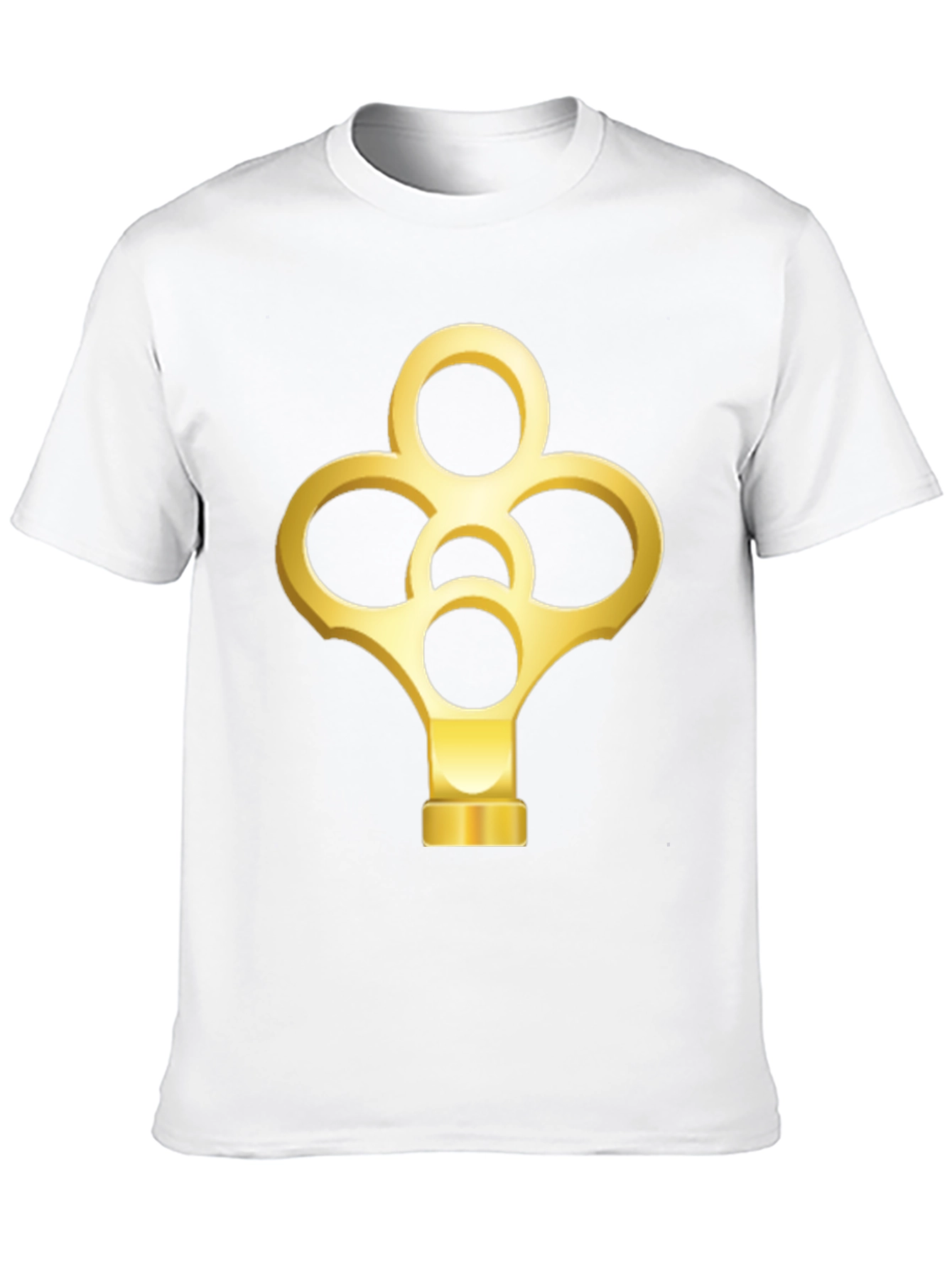 Black Golden Key Graphic Black T-Shirt view 10