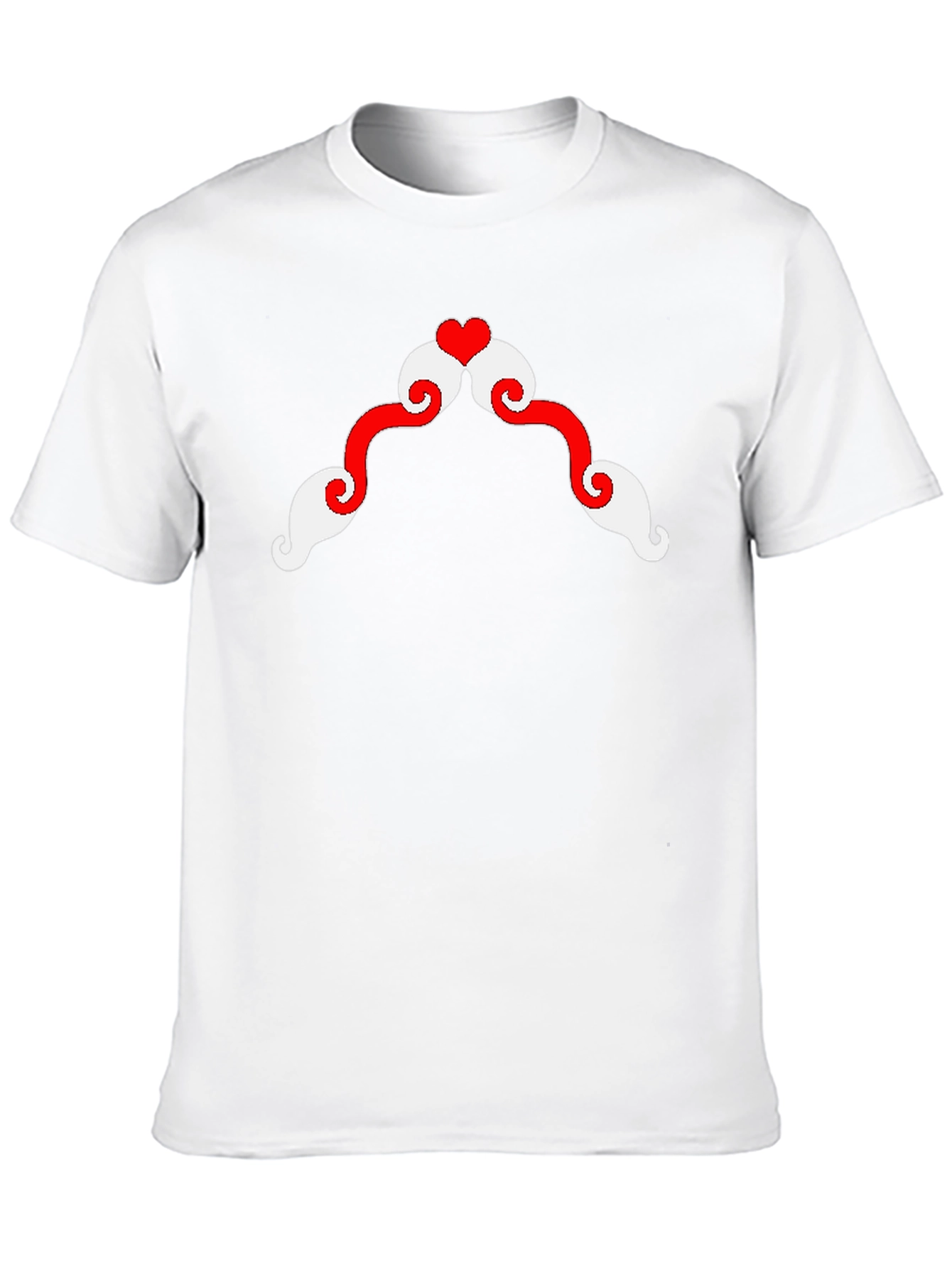 Black Whimsical Mustache Heart Graphic Tee view 10