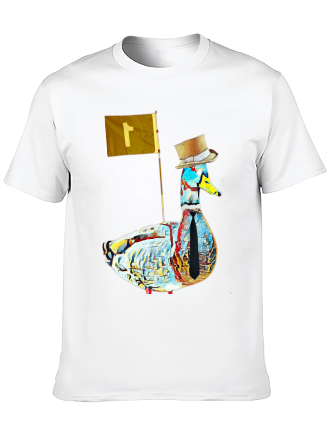 Black Duck with Top Hat Graphic Tee - Stylish Men's Black T-Shirt view 10