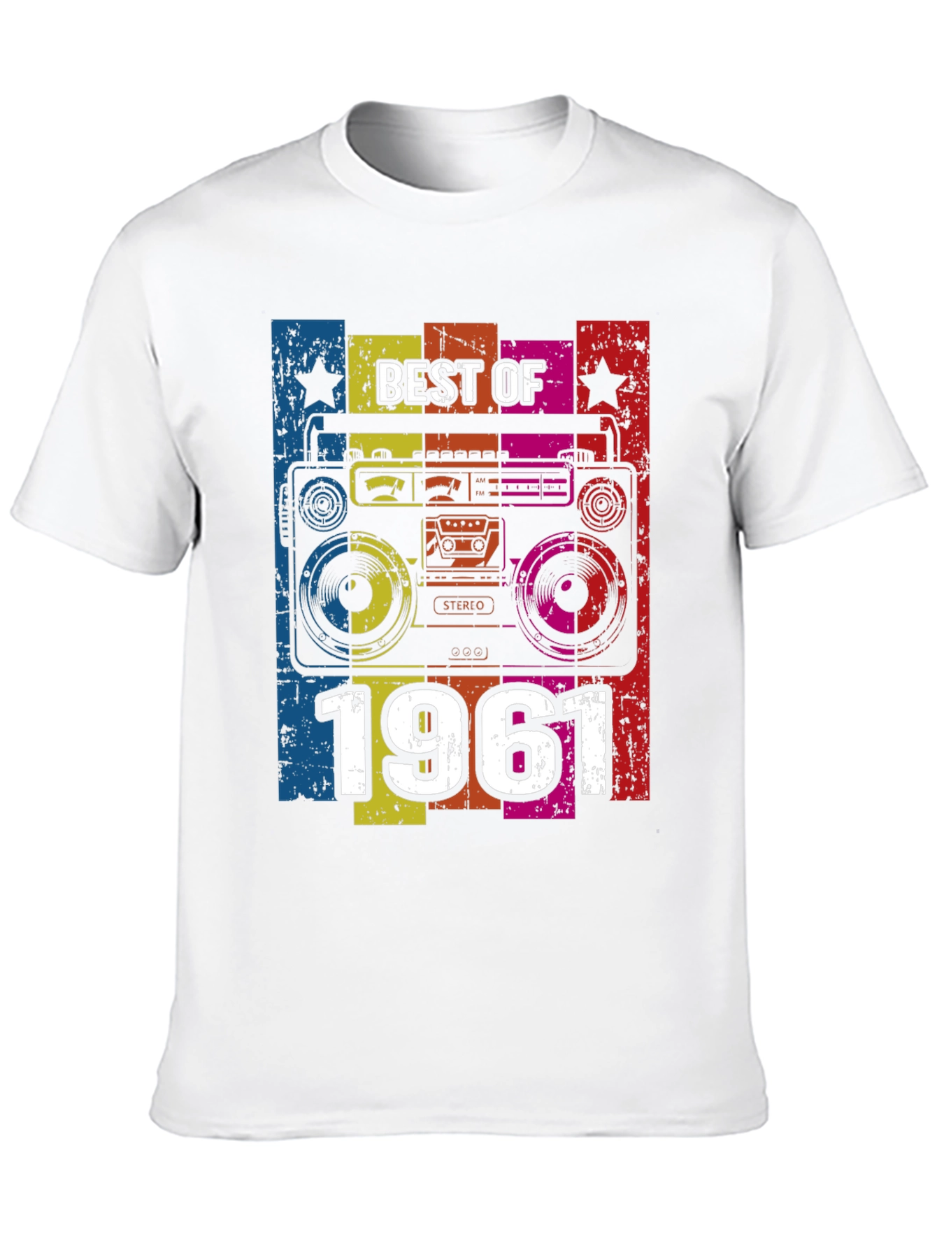 Black Best of 1961 Retro Boombox T-Shirt view 10
