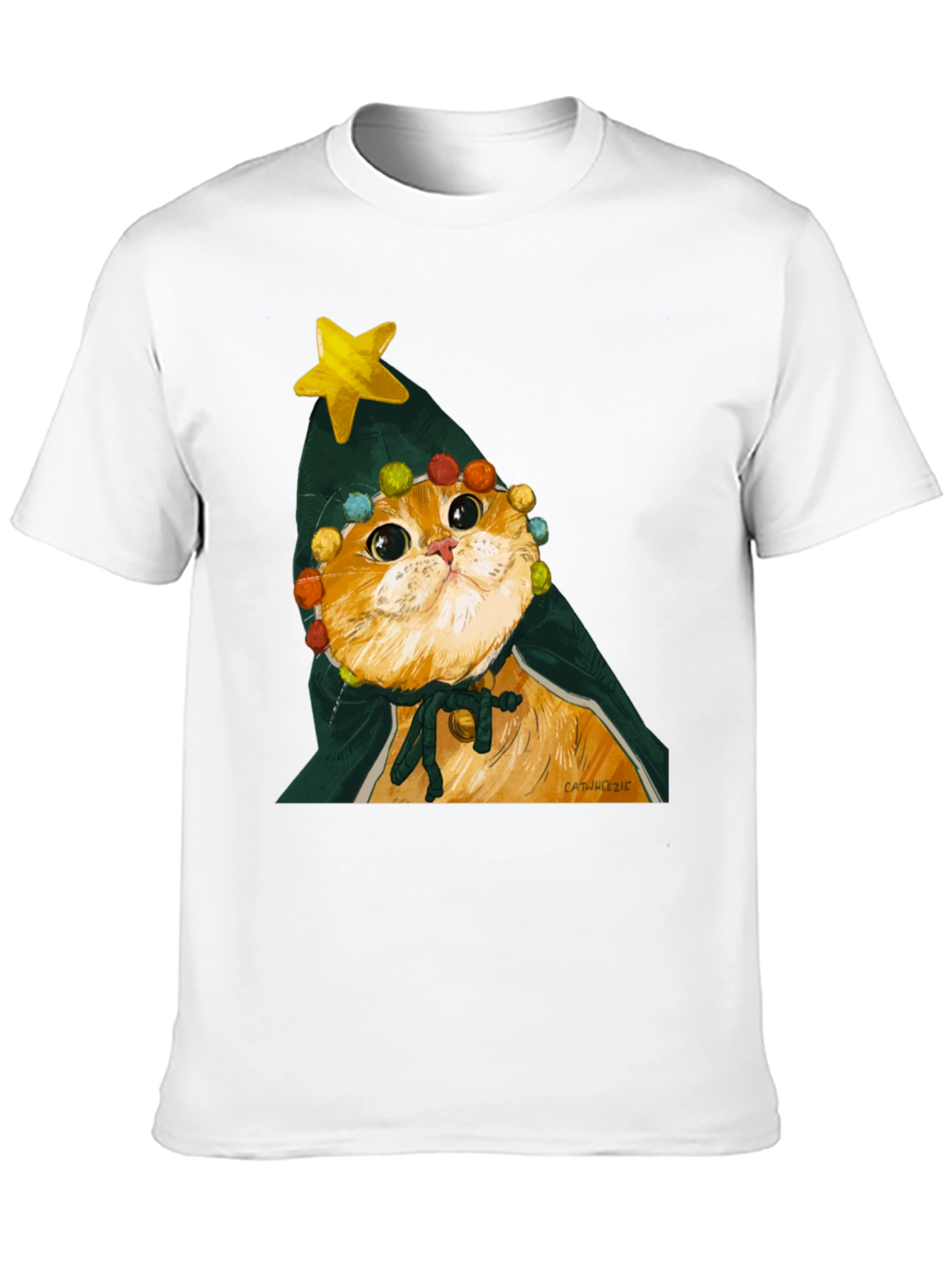 Black Cat Christmas Tree T-Shirt view 10