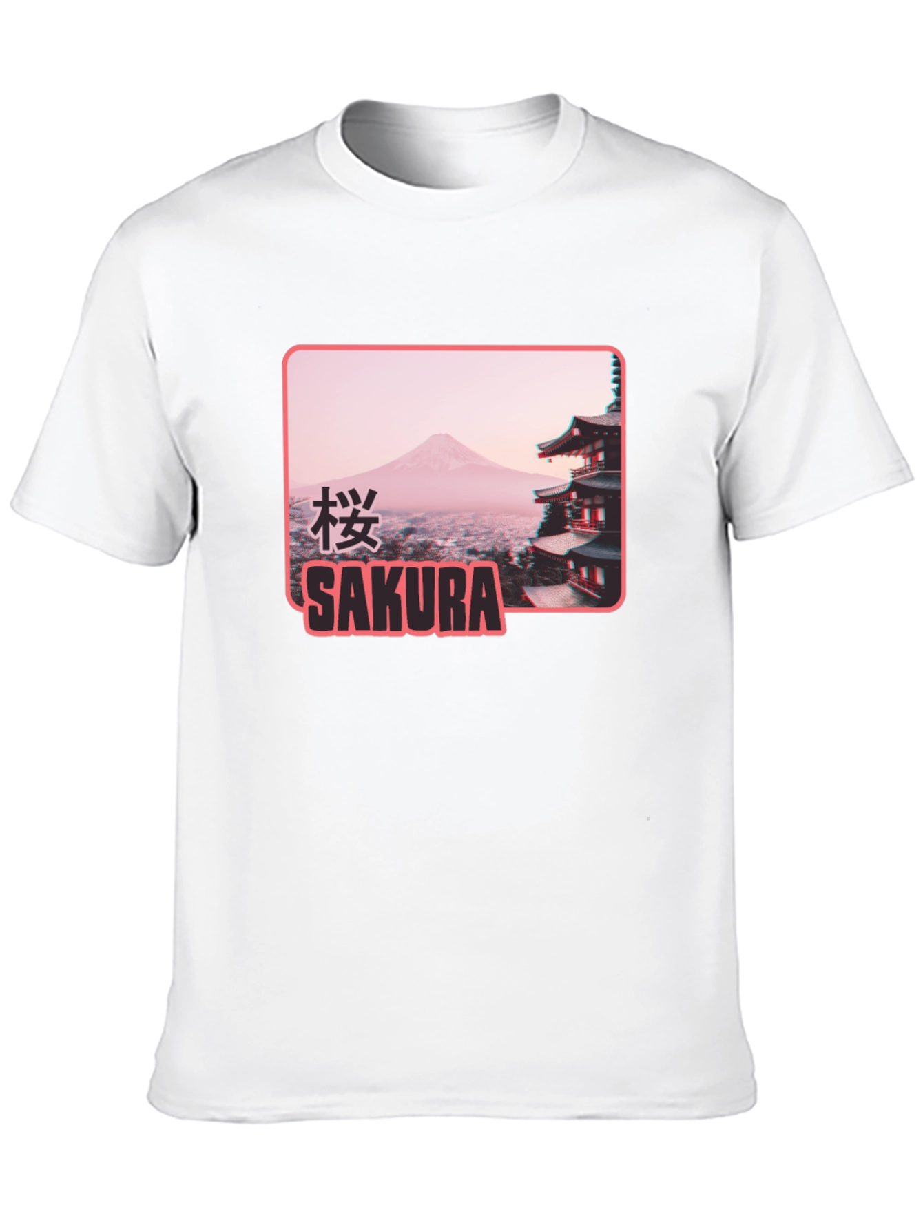 Black Sakura Japan Graphic T-Shirt - Black view 10