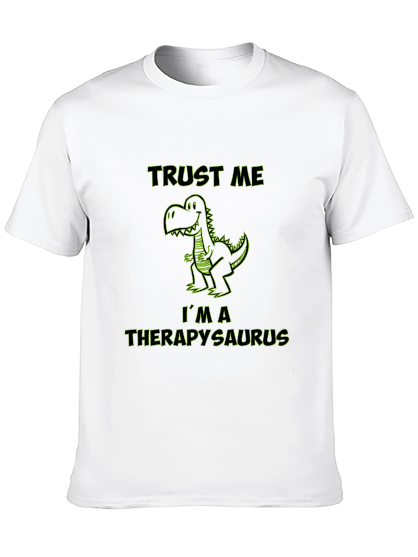 Black Therapysaurus T-Shirt - Trust Me, I'm a Dinosaur Therapist view 10