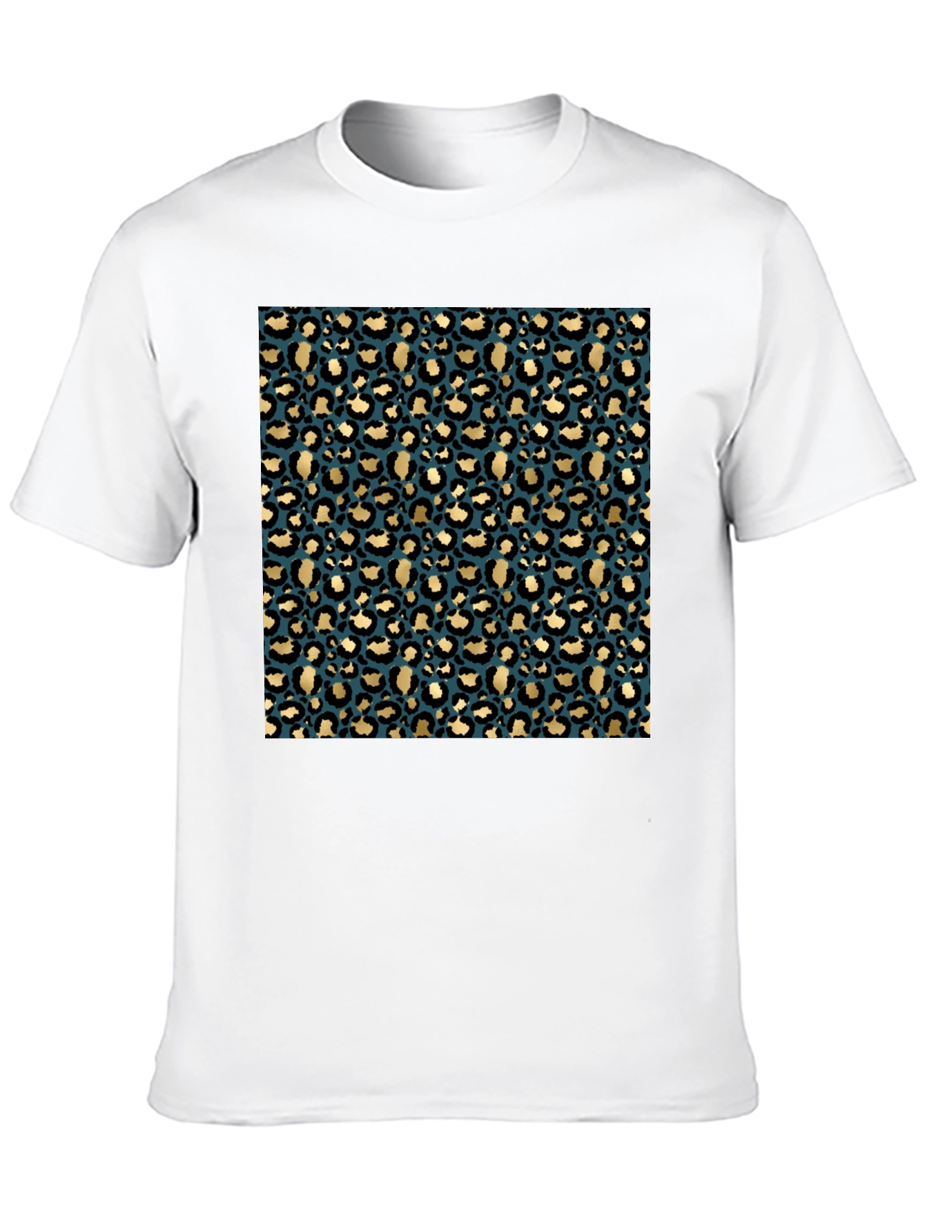 Black Leopard Print Crew Neck T-Shirt view 10