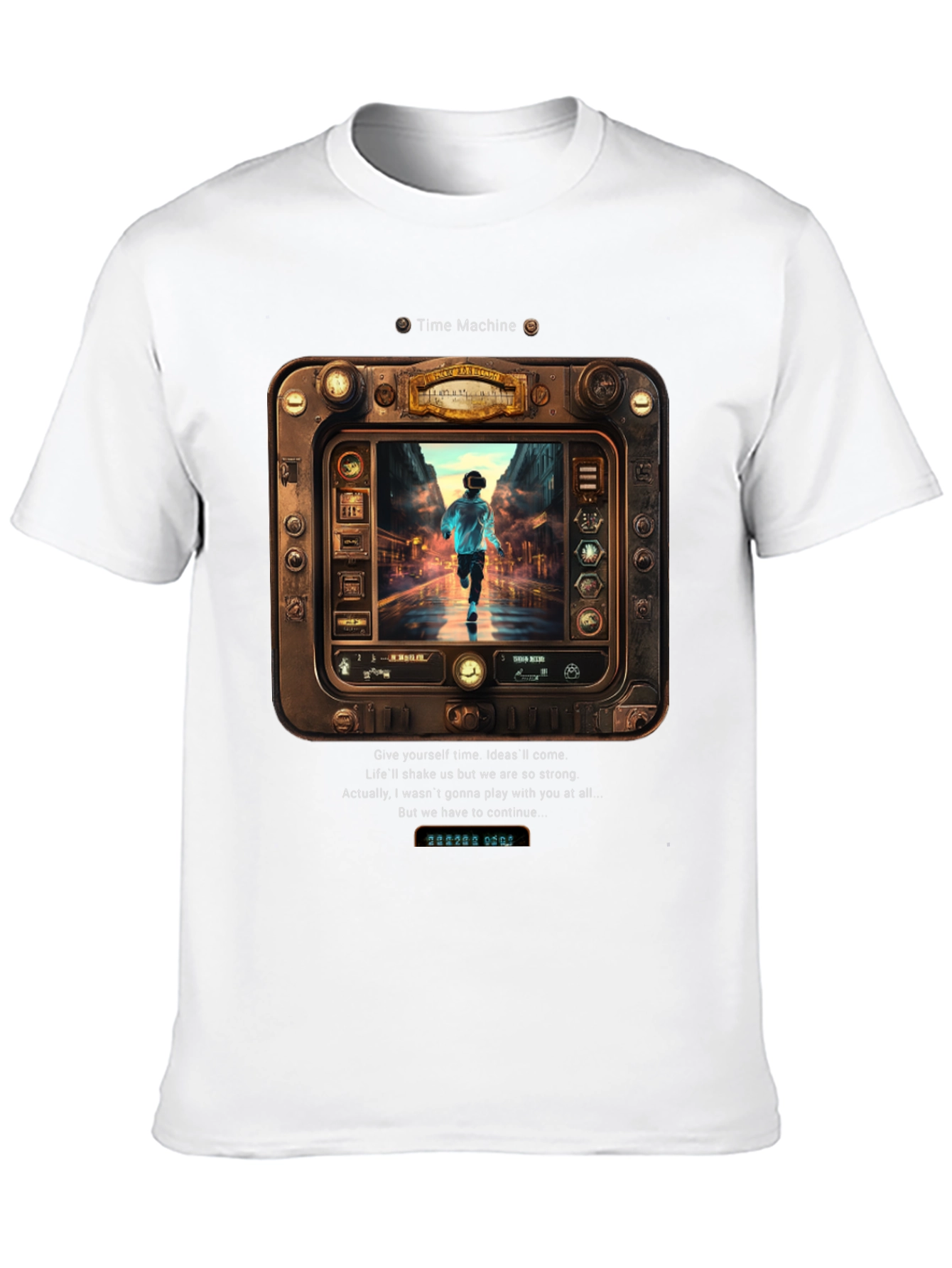 Black Time Machine Graphic Tee - Retro Future Style view 10