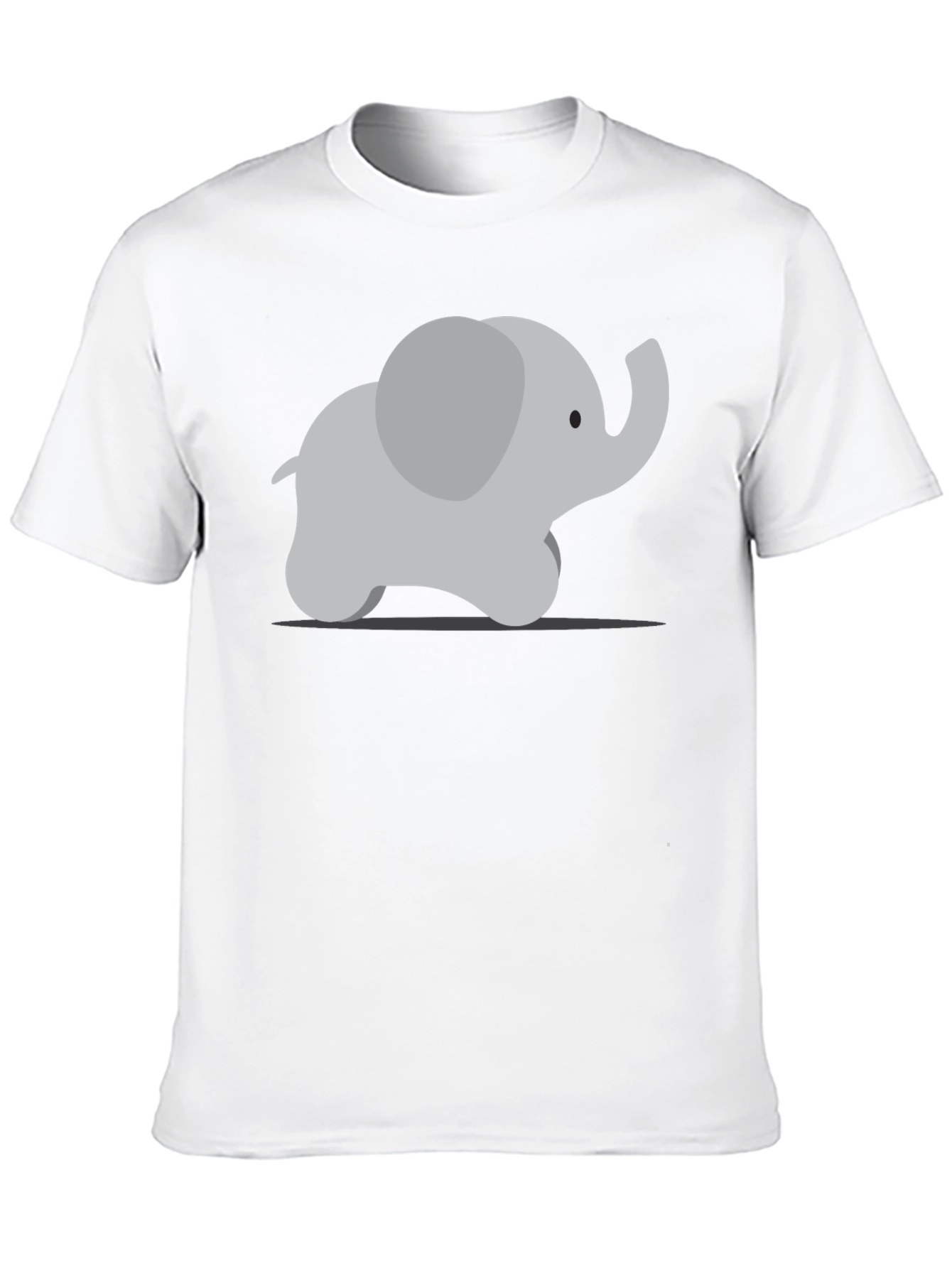 Black Cute Cartoon Elephant Graphic Tee - Black view 10