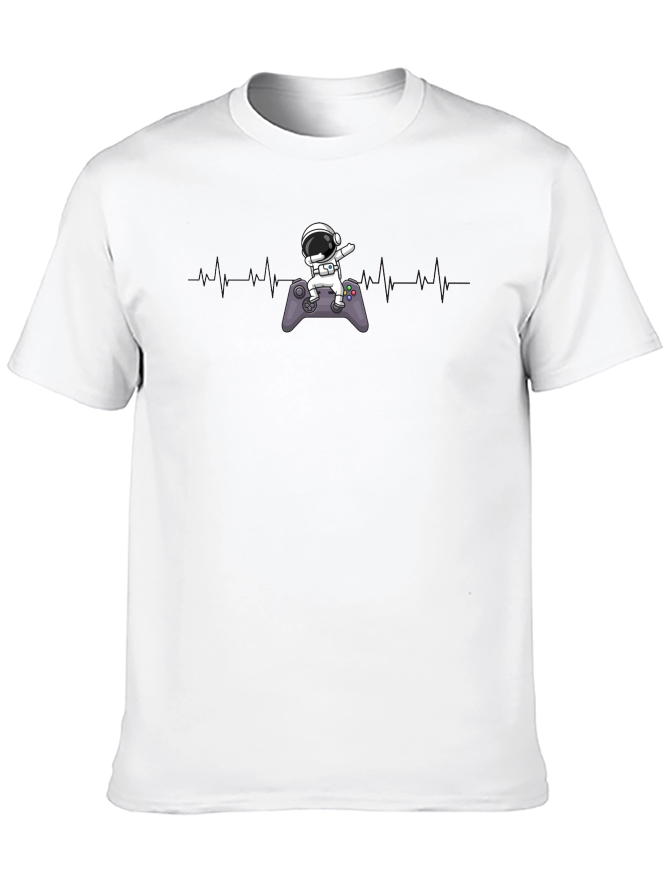 Black Astronaut Gamer T-Shirt - Black Cotton Tee view 10