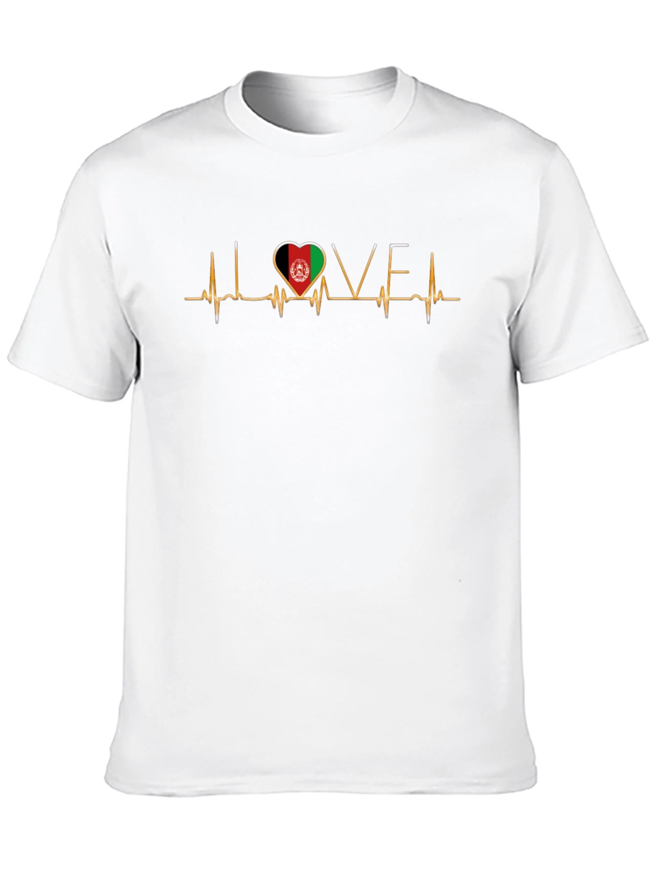 Black Love Afghanistan Heartbeat T-Shirt view 10