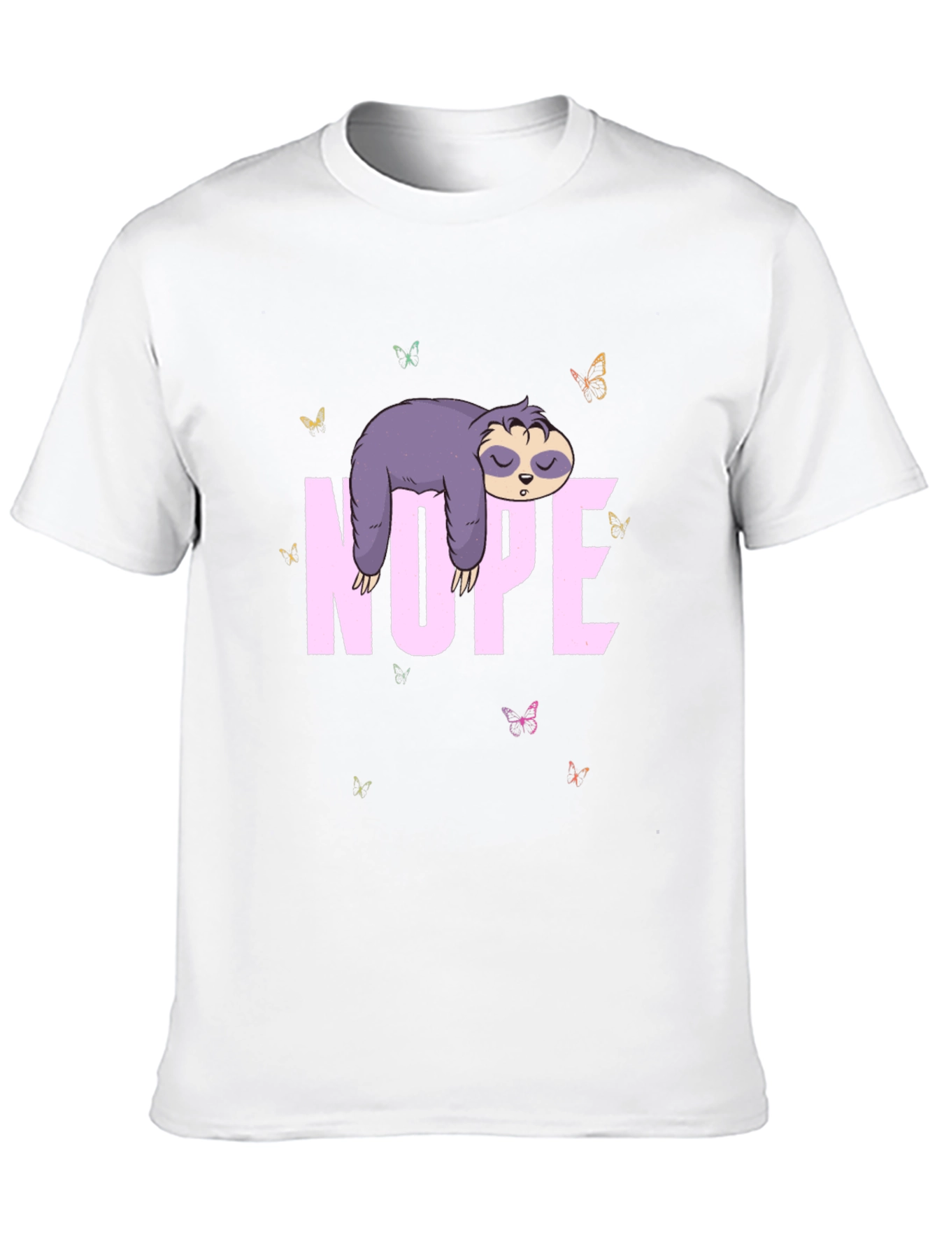 Black Nope Sloth Tee - Cute Lazy Animal T-Shirt view 10