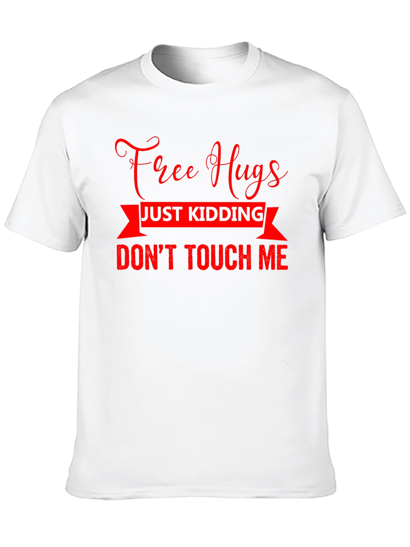 Black Free Hugs Just Kidding Graphic Tee view 10