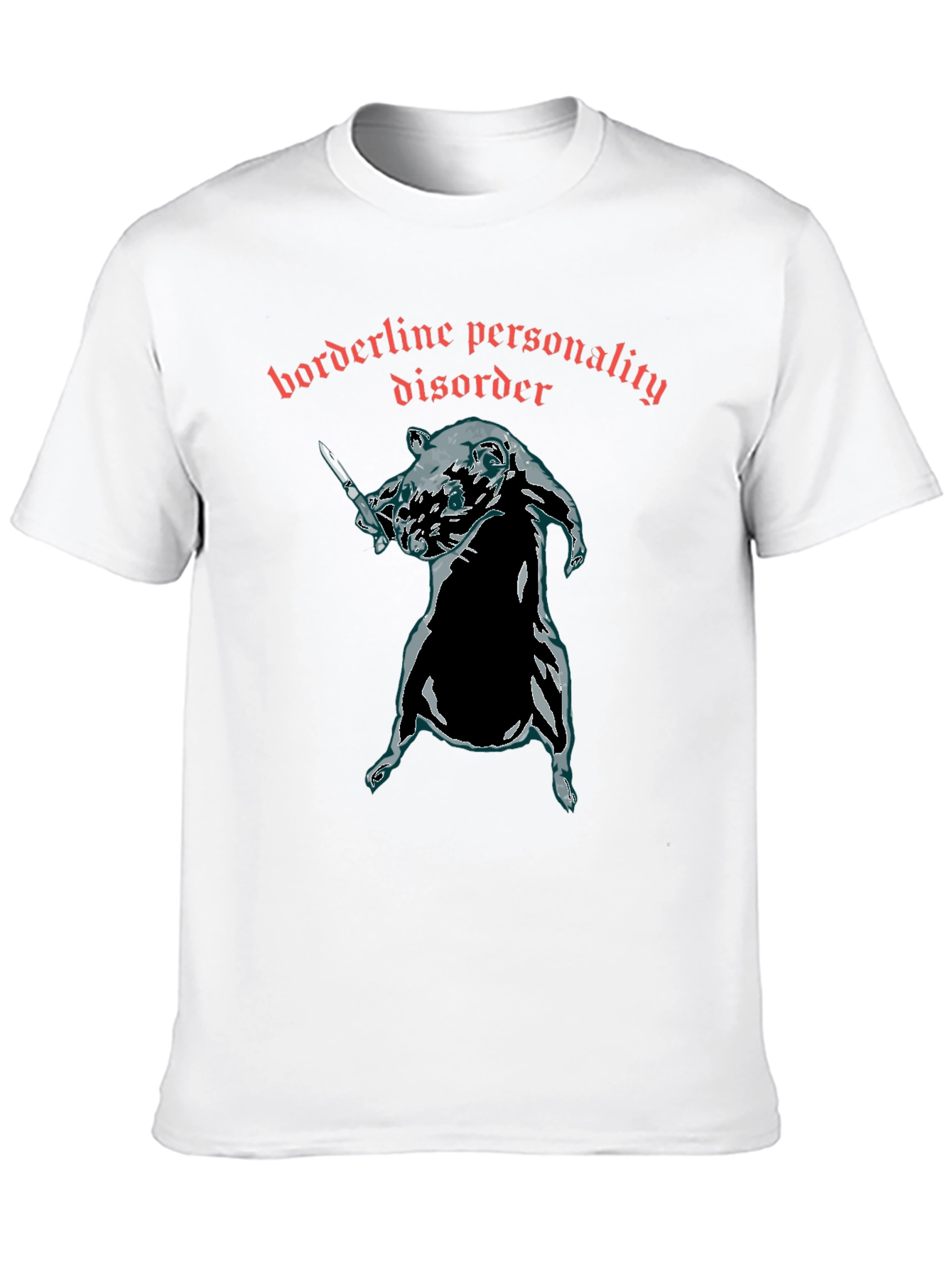 Black Borderline Personality Disorder Rat T-Shirt view 10