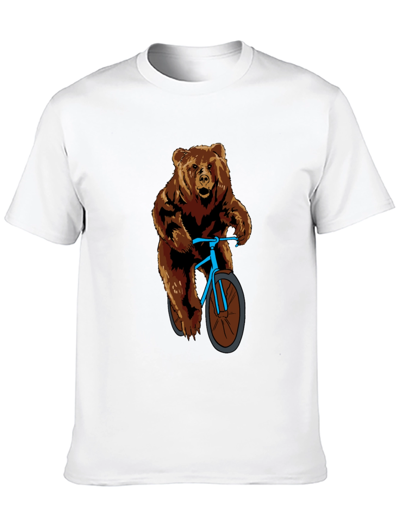 Black Bear on Bike Graphic T-Shirt - Cool Animal Tee view 10