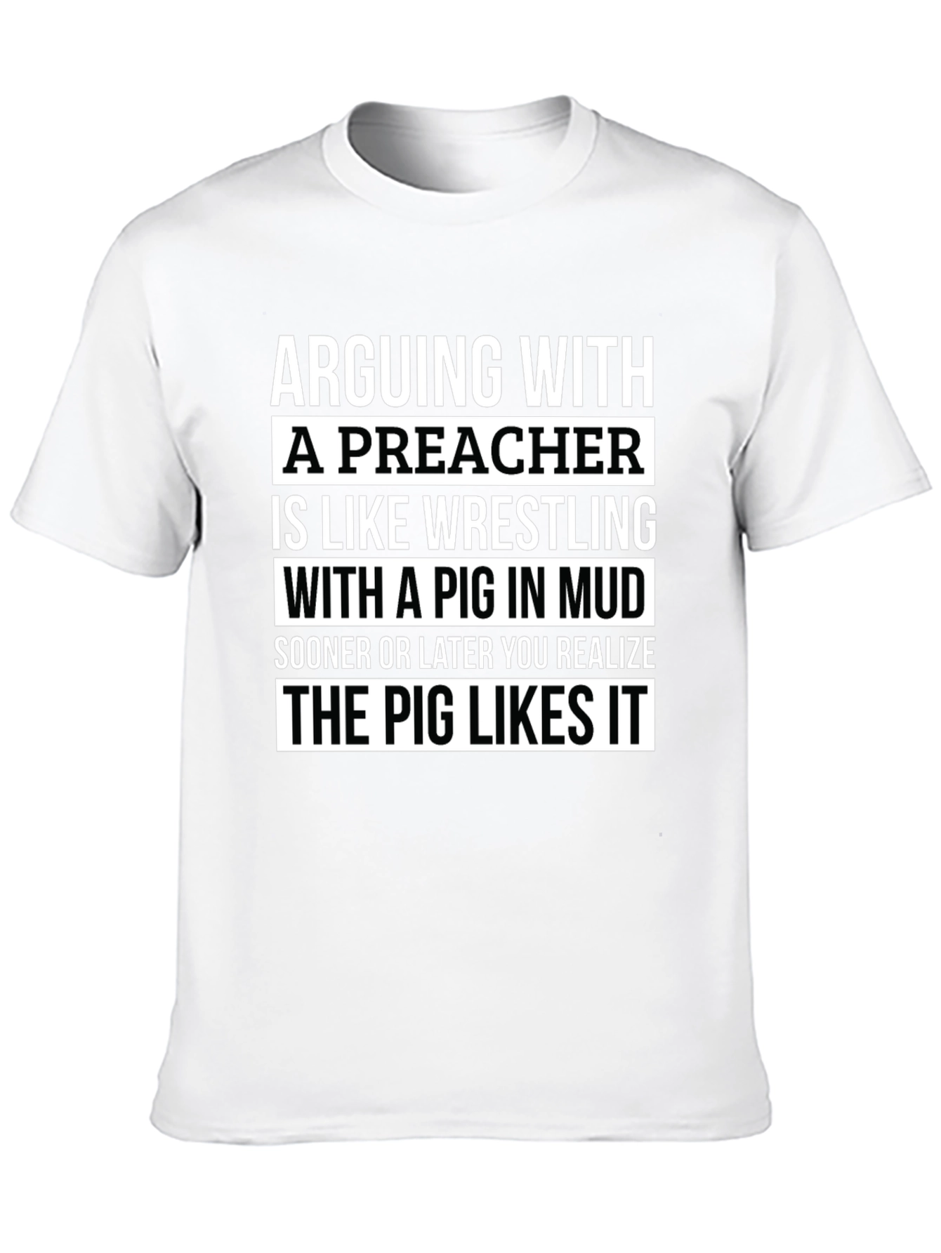 Black Arguing With A Preacher T-Shirt view 10
