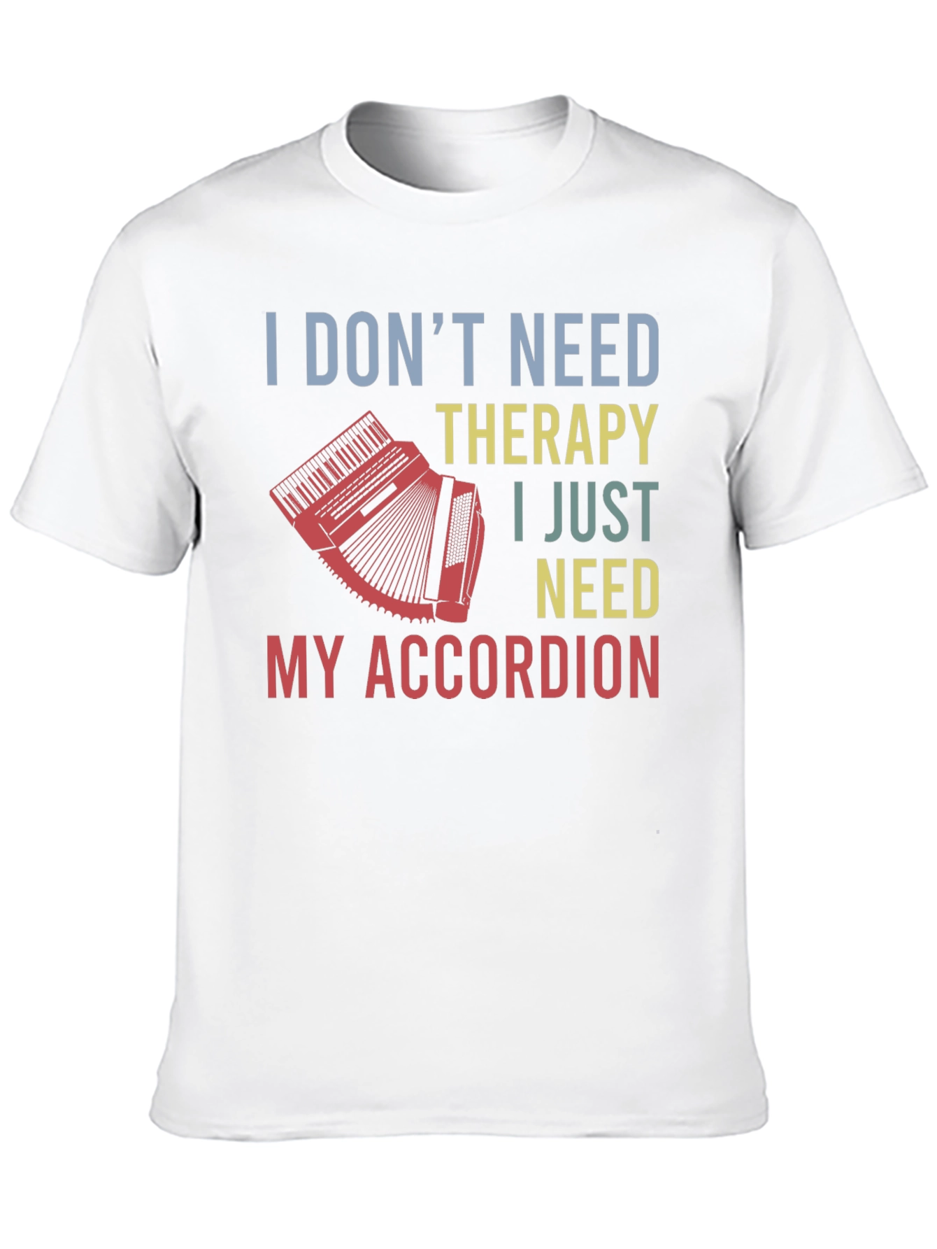 Black Accordion Therapy T-Shirt - Musician Gift view 10