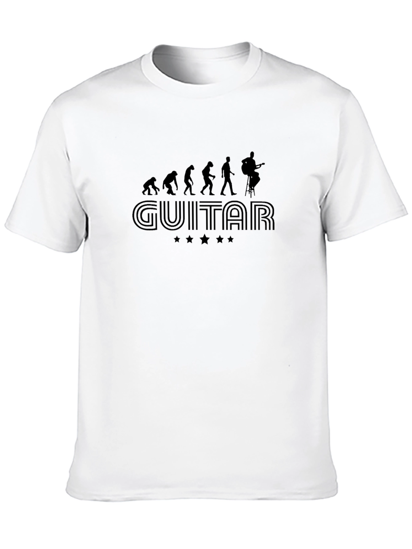 Black Guitar Evolution Graphic Black T-Shirt view 10