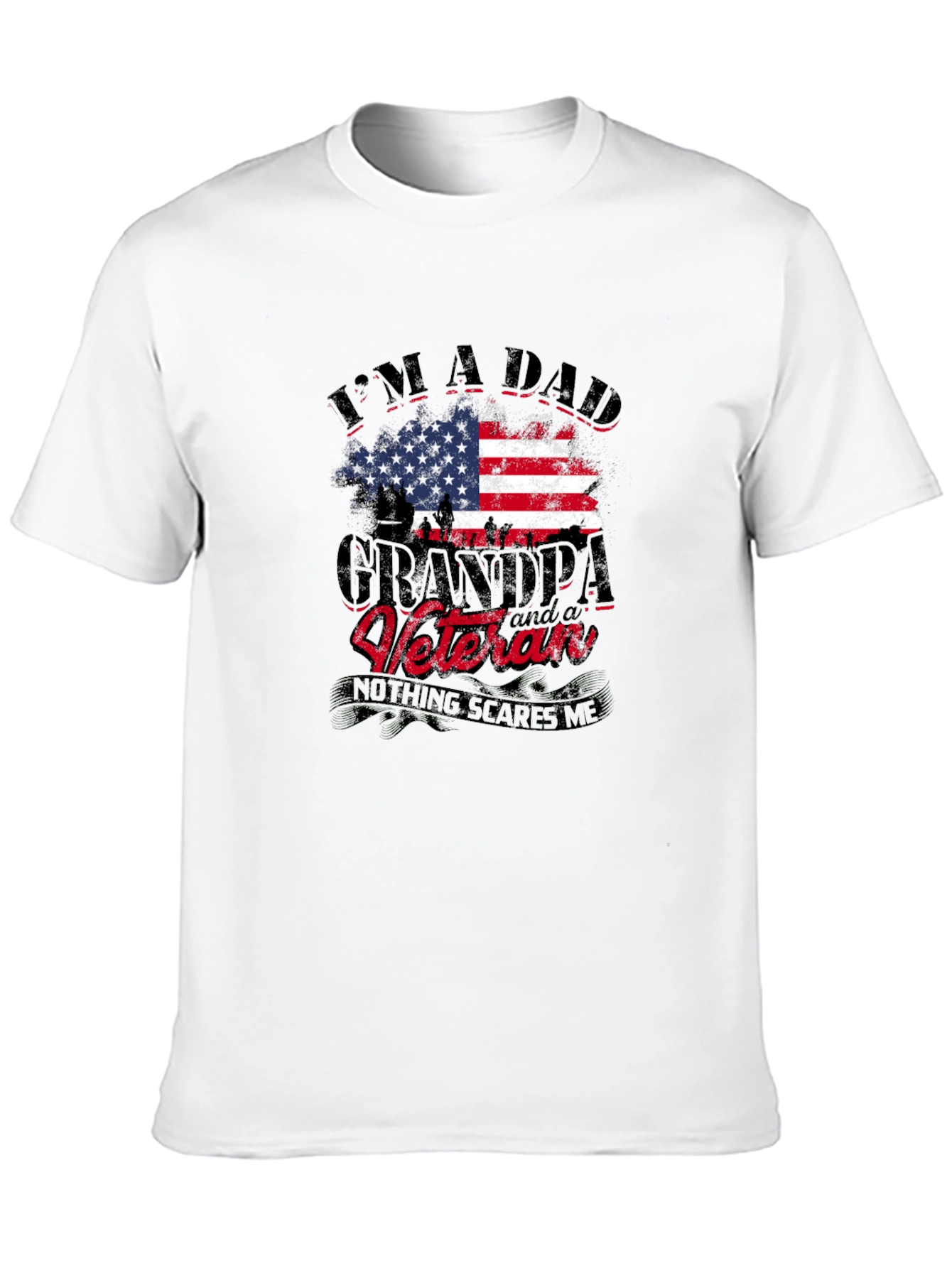 Black Dad Grandpa Veteran Graphic Tee view 10