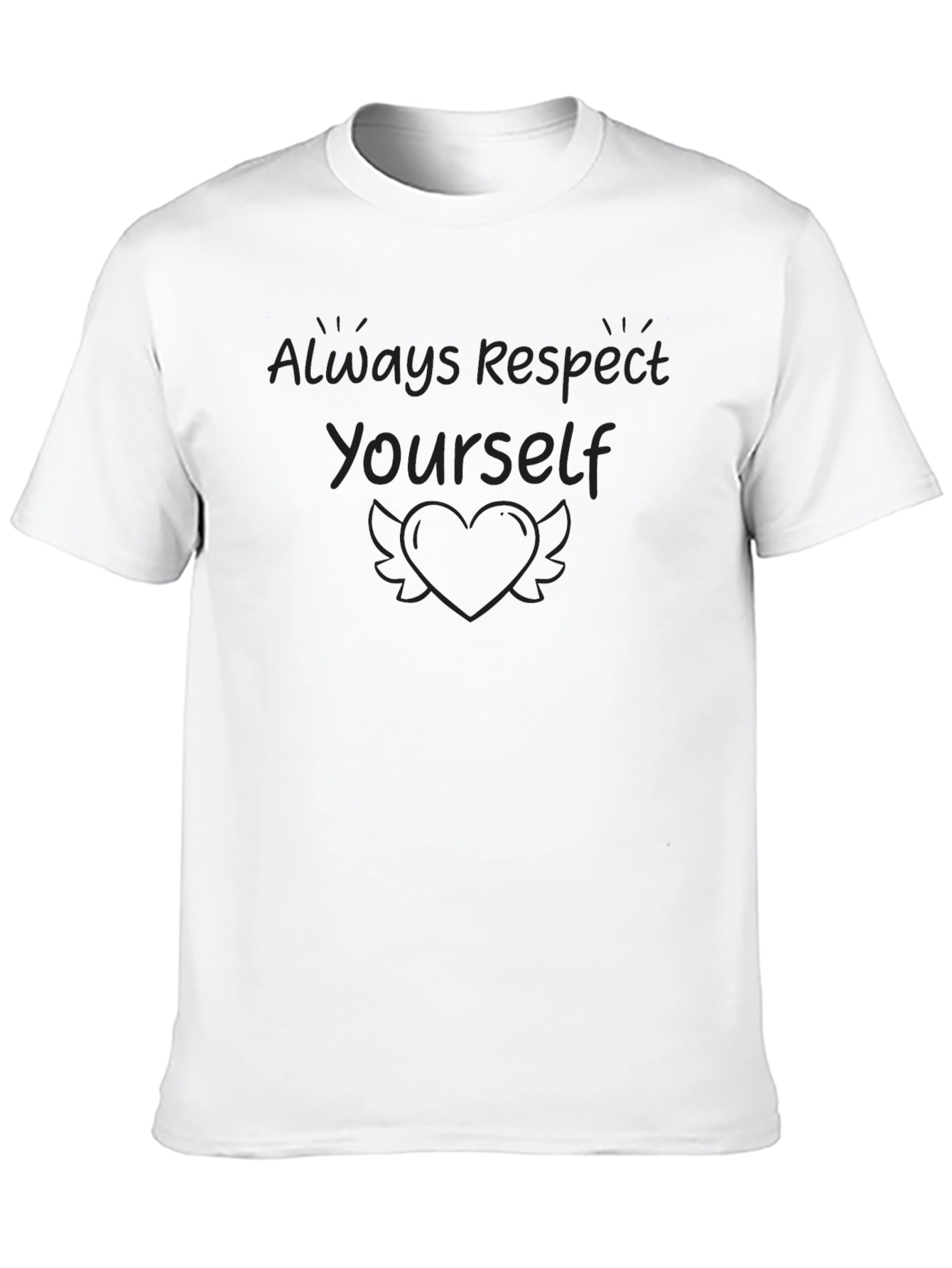 Black Respect Yourself Heart Wings T-Shirt view 10