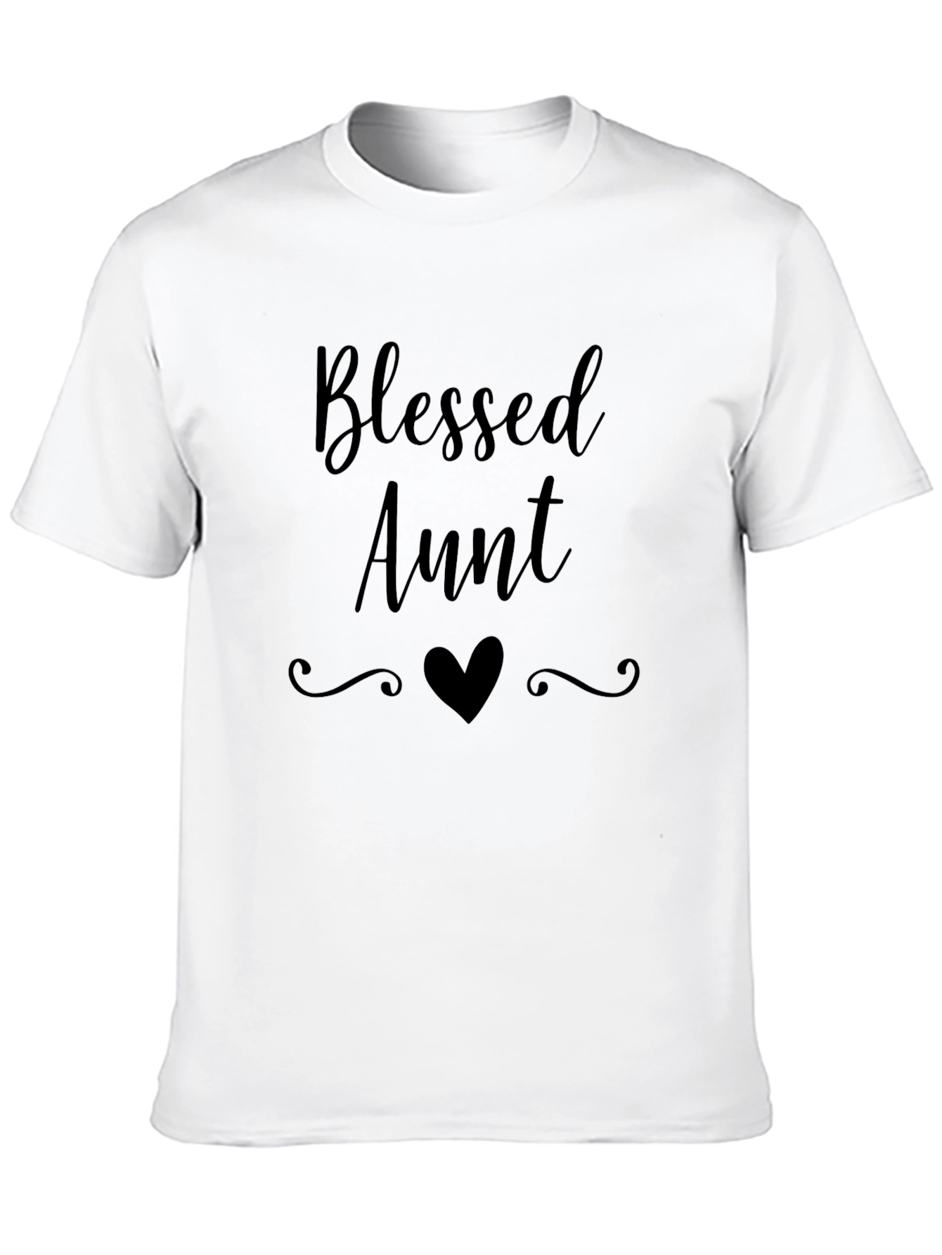 Black Blessed Aunt T-Shirt - Black Crew Neck view 10