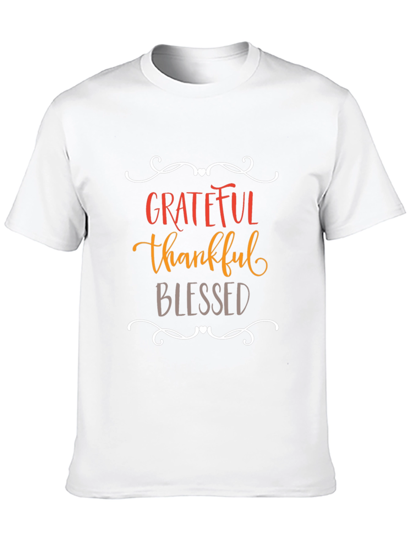 Black Grateful Thankful Blessed Graphic Tee - Soft Cotton Blend T-Shirt view 10