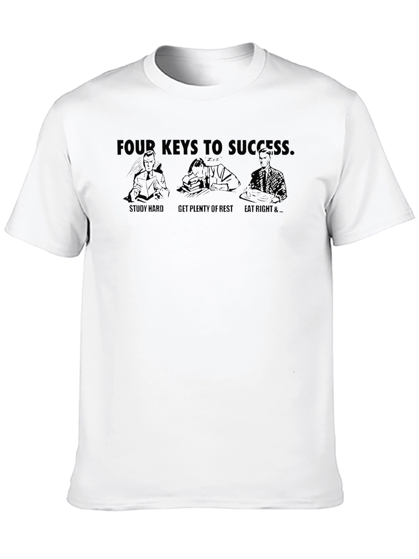 Black Four Keys to Success Graphic T-Shirt view 10
