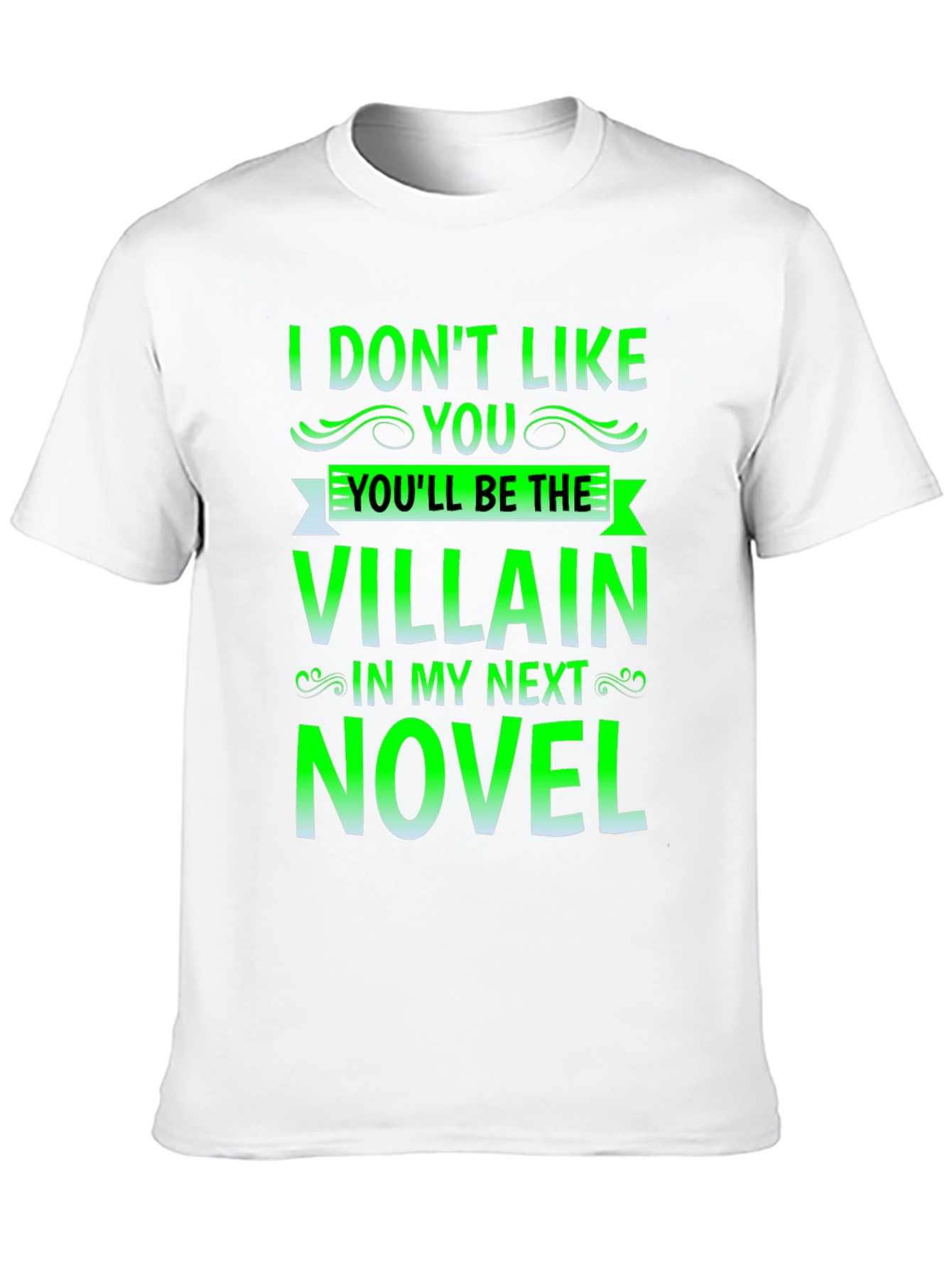 Black Villain Novel Black T-Shirt - Funny Writer Tee view 10