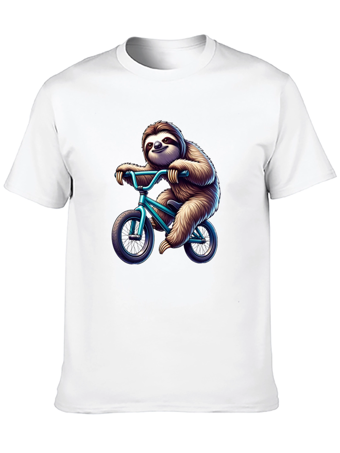 Black Sloth on Bike Graphic T-Shirt - Fun & Unique Design view 10