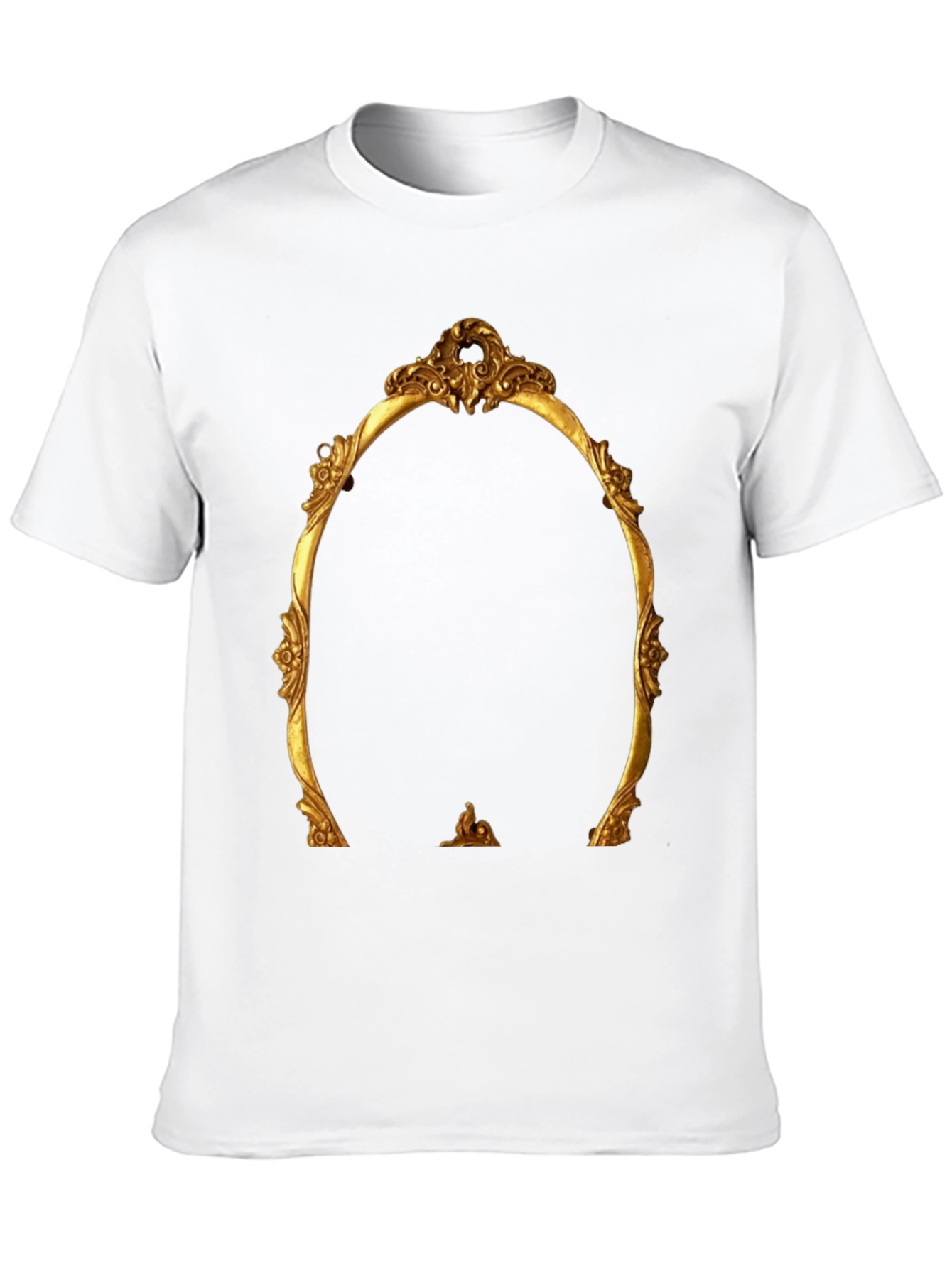 Black Ornate Golden Frame Graphic Tee - Statement Style view 10