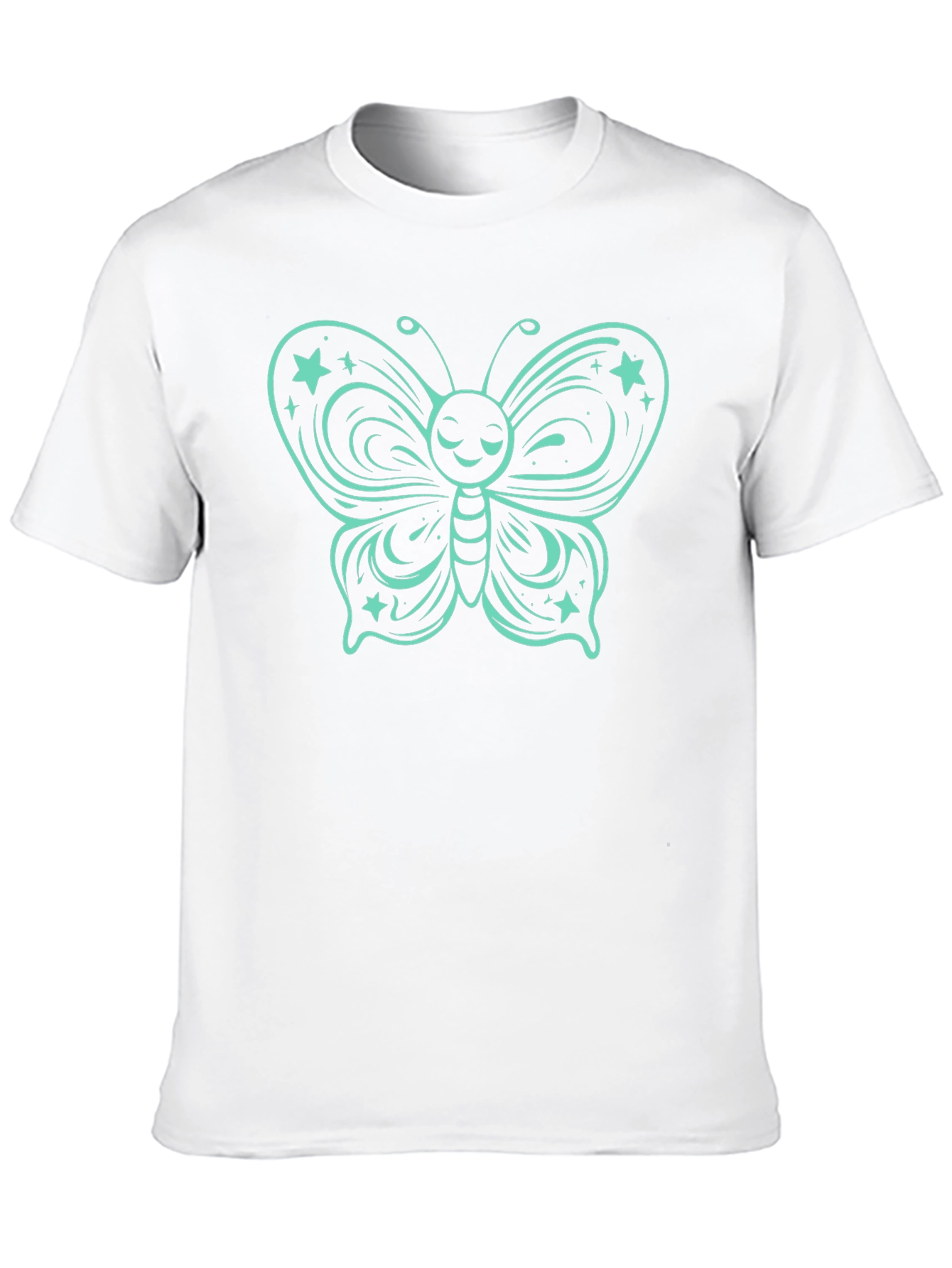 Black Butterfly Graphic Tee - Black Cotton T-Shirt view 10