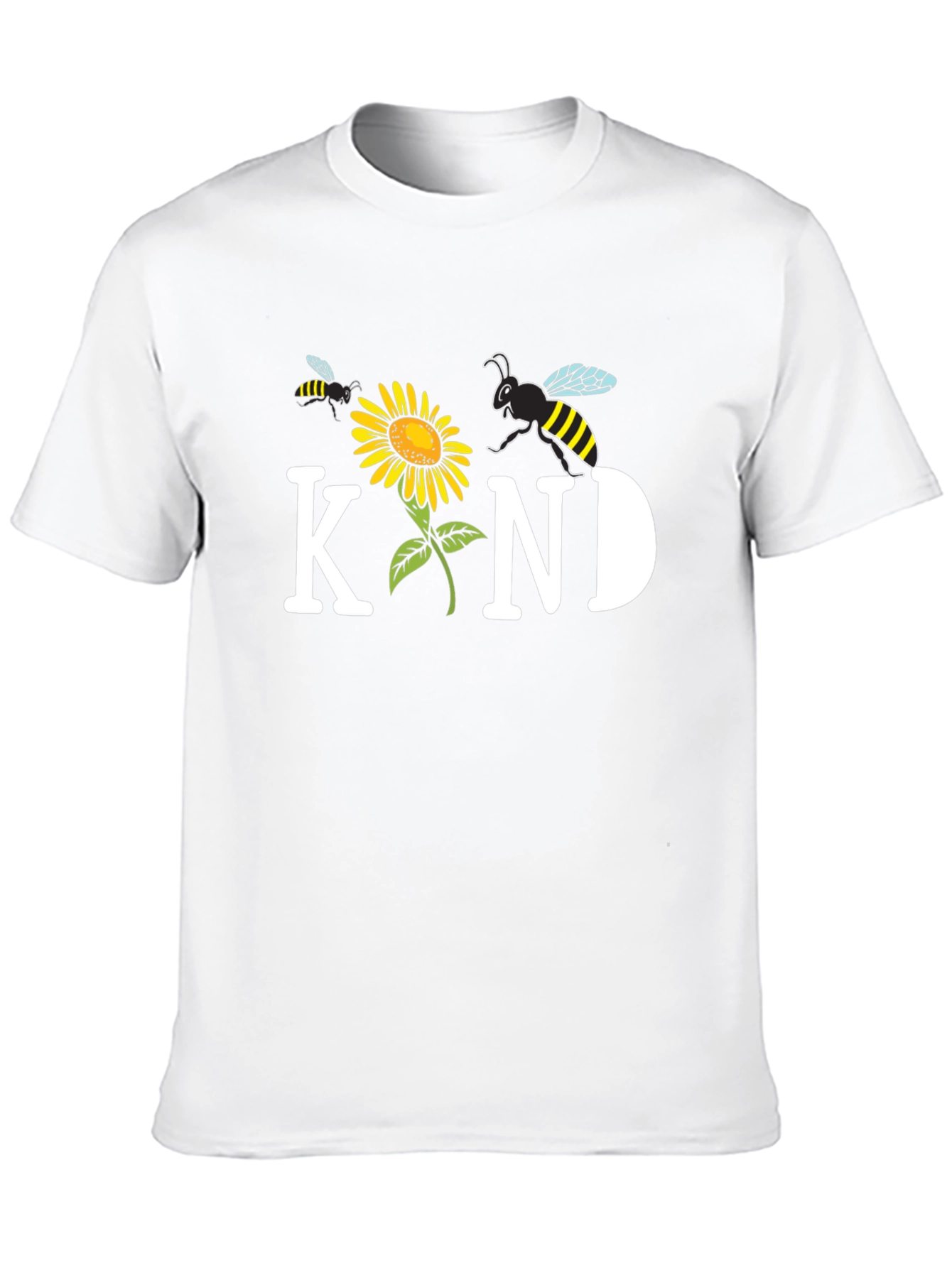 Black Kind Bee Sunflower Graphic Tee - Unisex Black T-Shirt view 10
