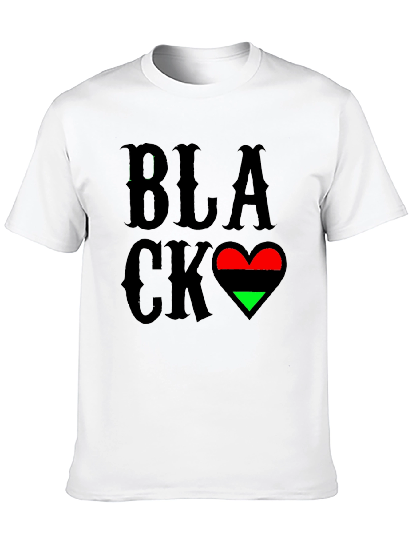 Black Black Love Heart T-Shirt - Pan-African Colors view 10