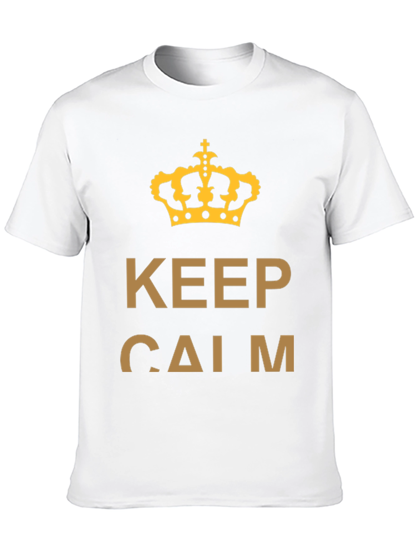 Black Keep Calm Crown T-Shirt - Gold Print on Black view 10