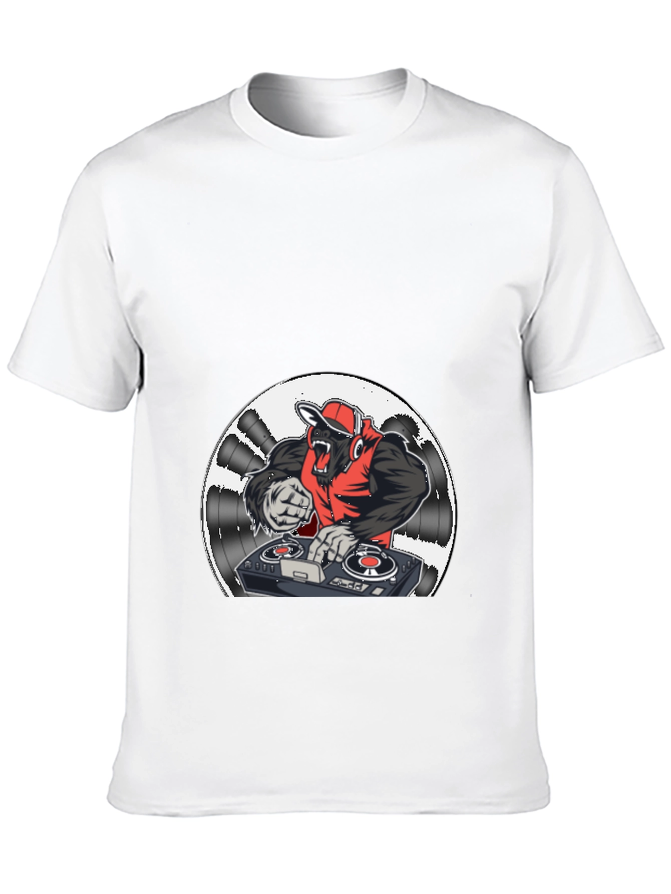 Black DJ Gorilla Graphic Tee - Black Cotton Blend view 10