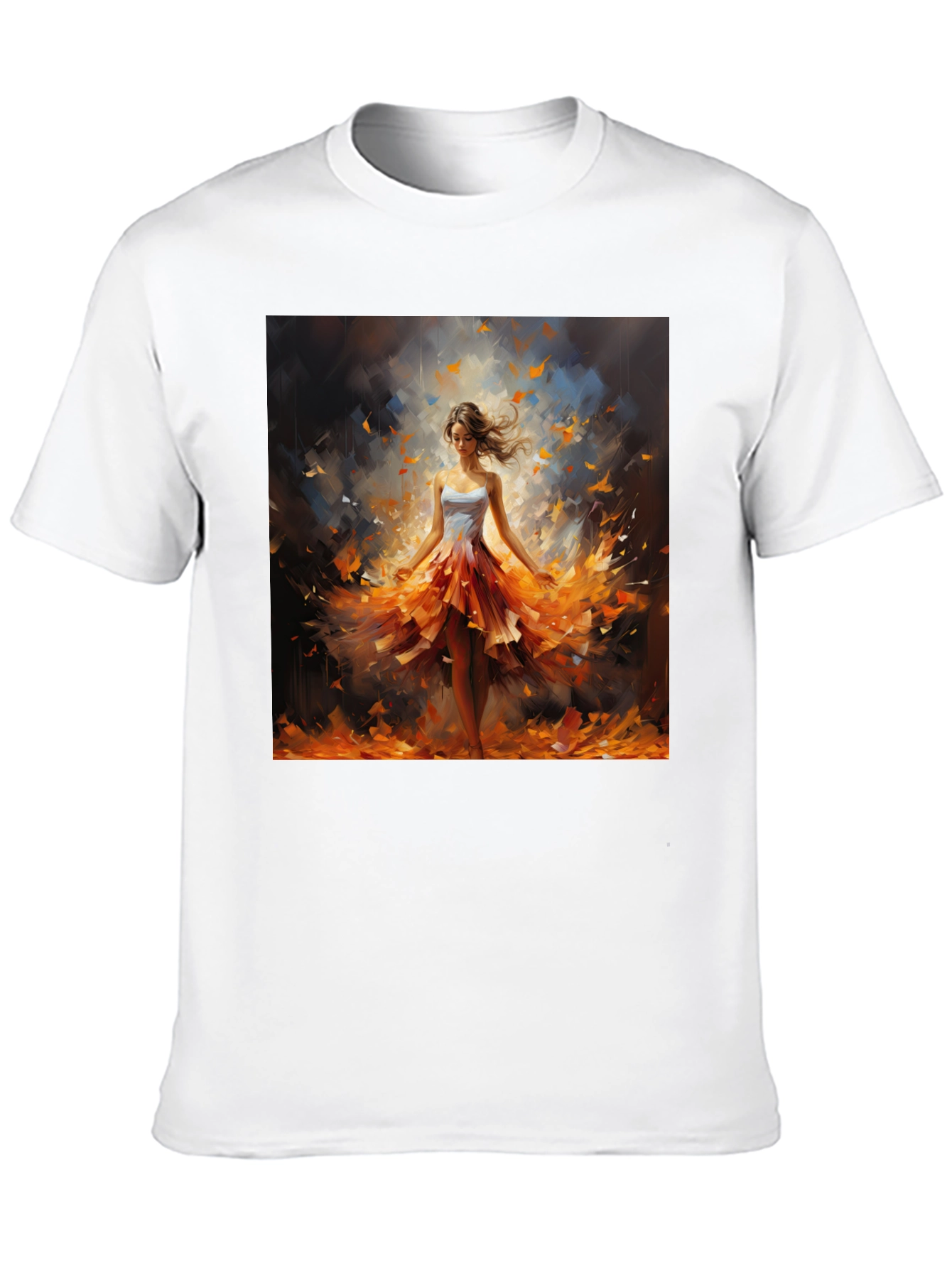 Black Woman in Autumn Dress T-Shirt view 10