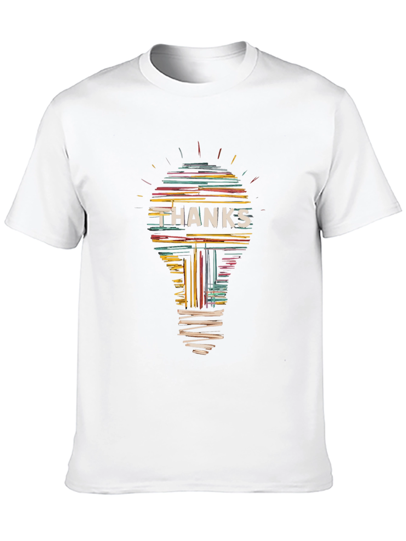Black Thanks Lightbulb Graphic Tee - Black Cotton T-Shirt view 10