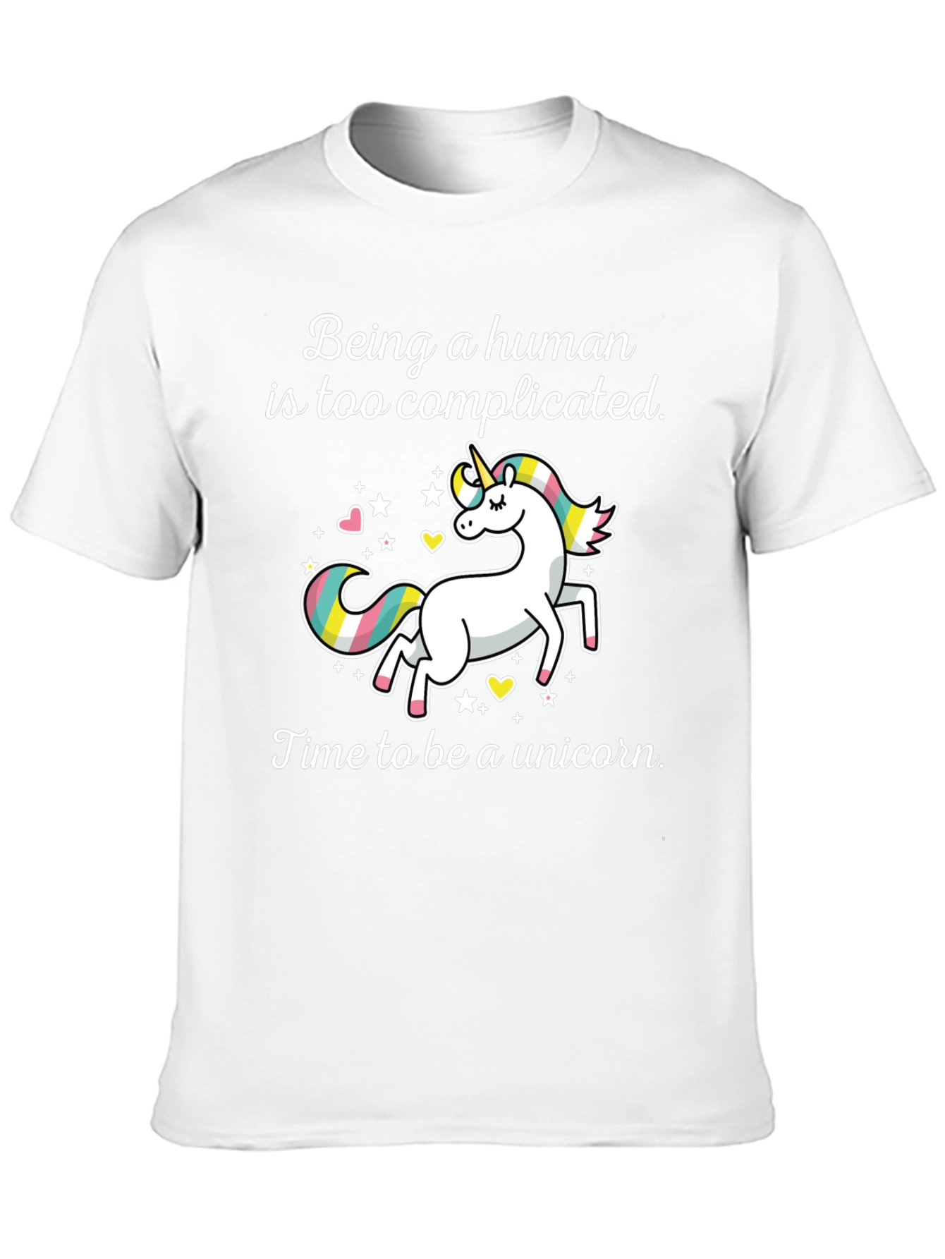 Black Unicorn Graphic Tee: Being Human is Too Complicated T-Shirt view 10
