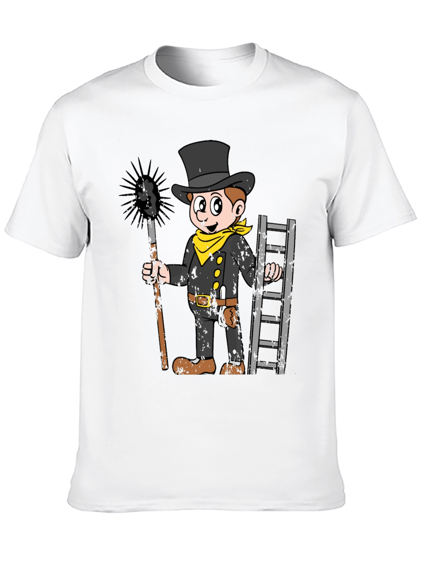 Black Chimney Sweep Cartoon Graphic T-Shirt view 10