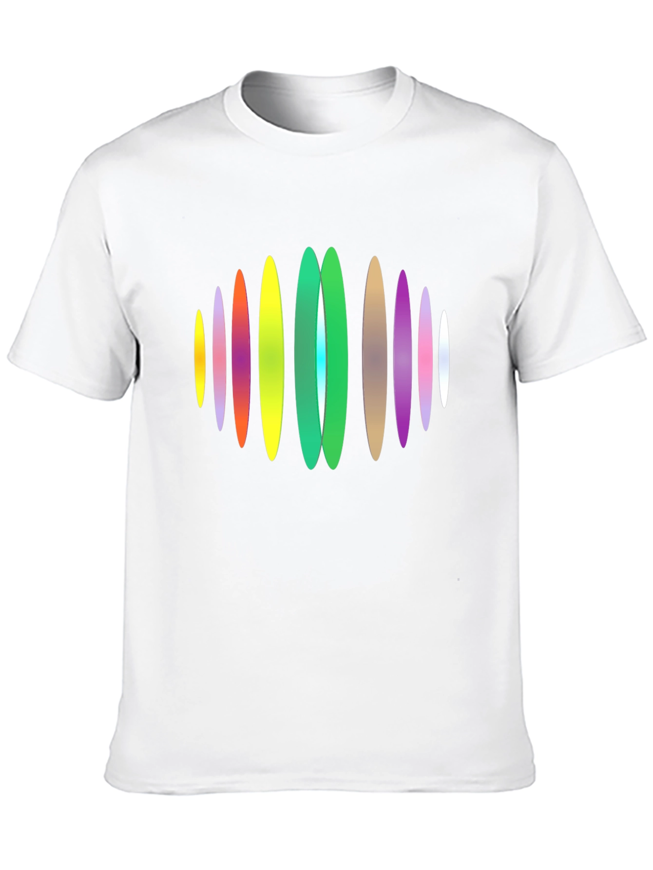Black Abstract Oval Design Black T-Shirt view 10