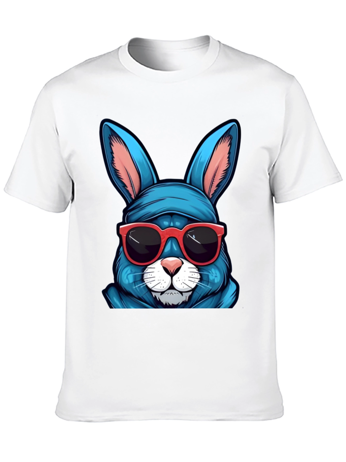 Black Cool Blue Bunny T-Shirt view 10