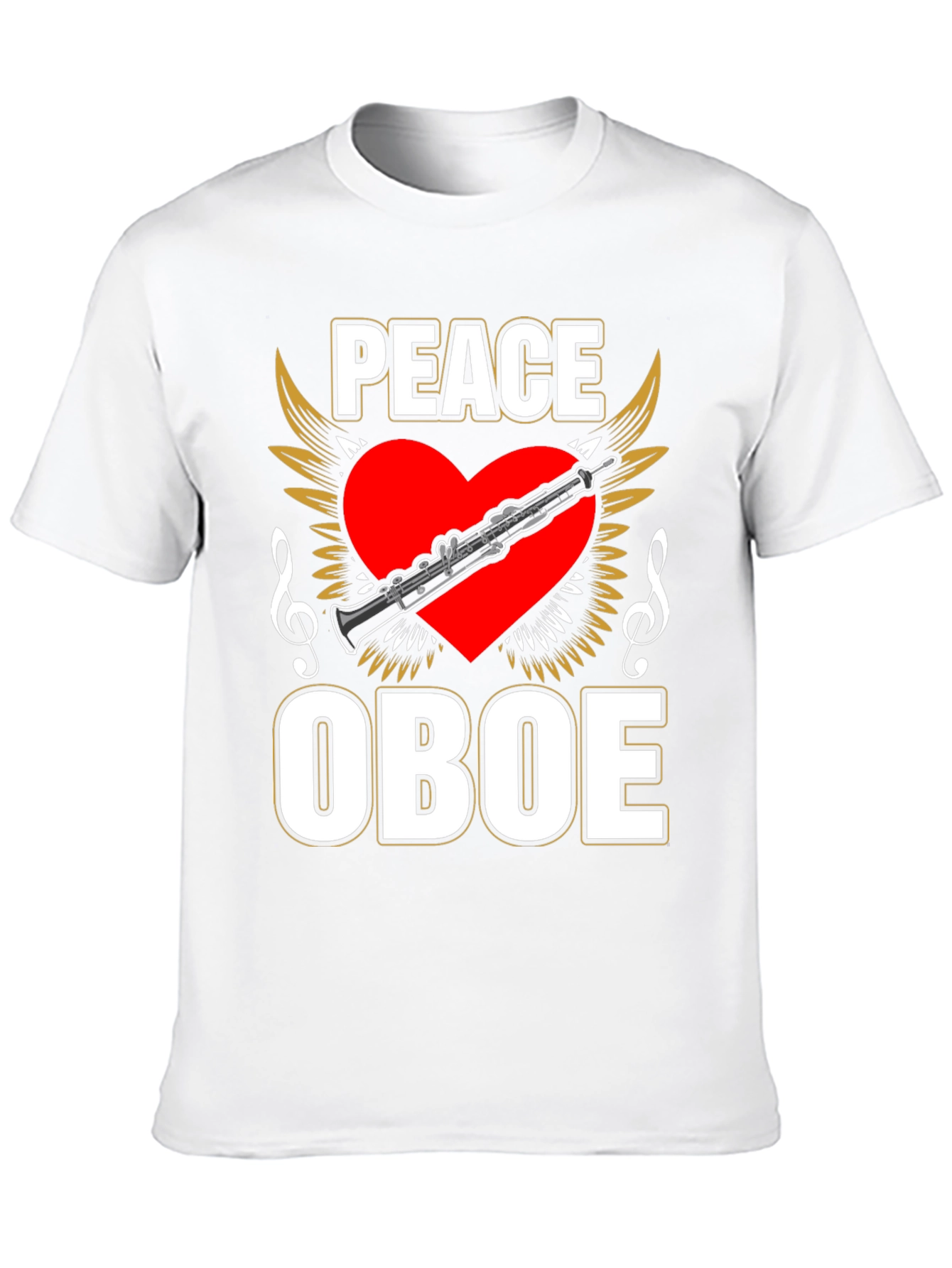 Black Peace Oboe T-Shirt, Music Lover Tee view 10