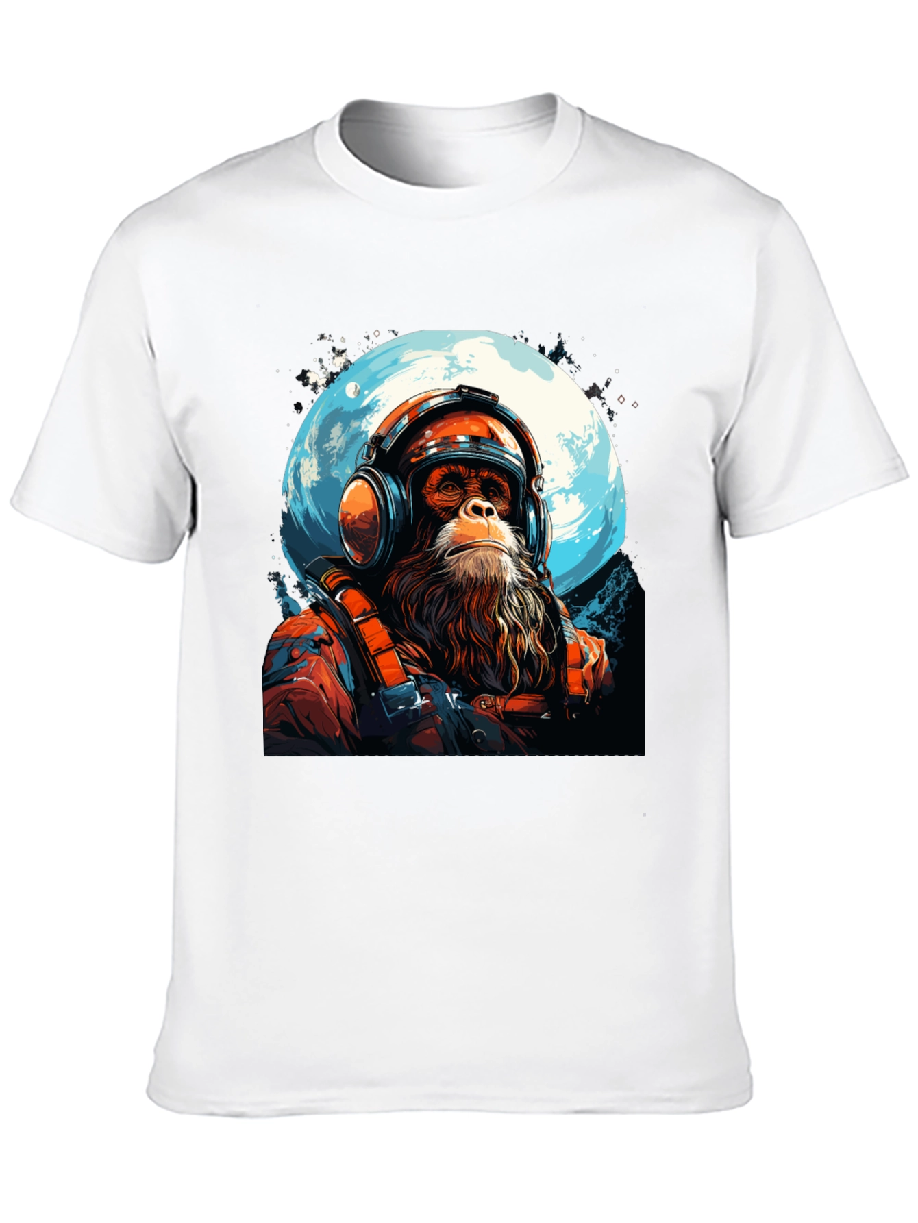 Black Astro Chimp Graphic Tee - Moon Landing Design view 10
