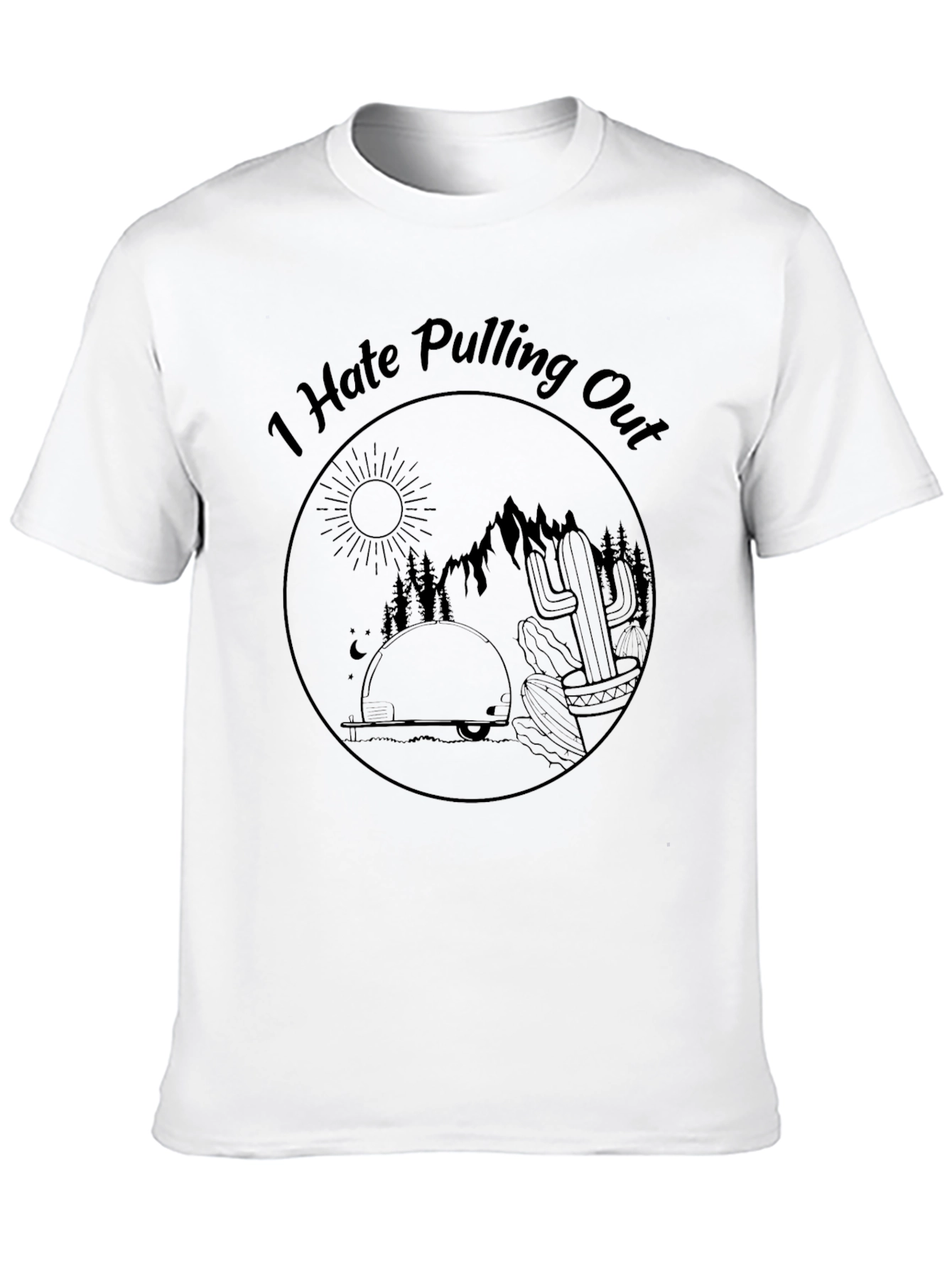 Black I Hate Pulling Out Black Graphic Tee view 10