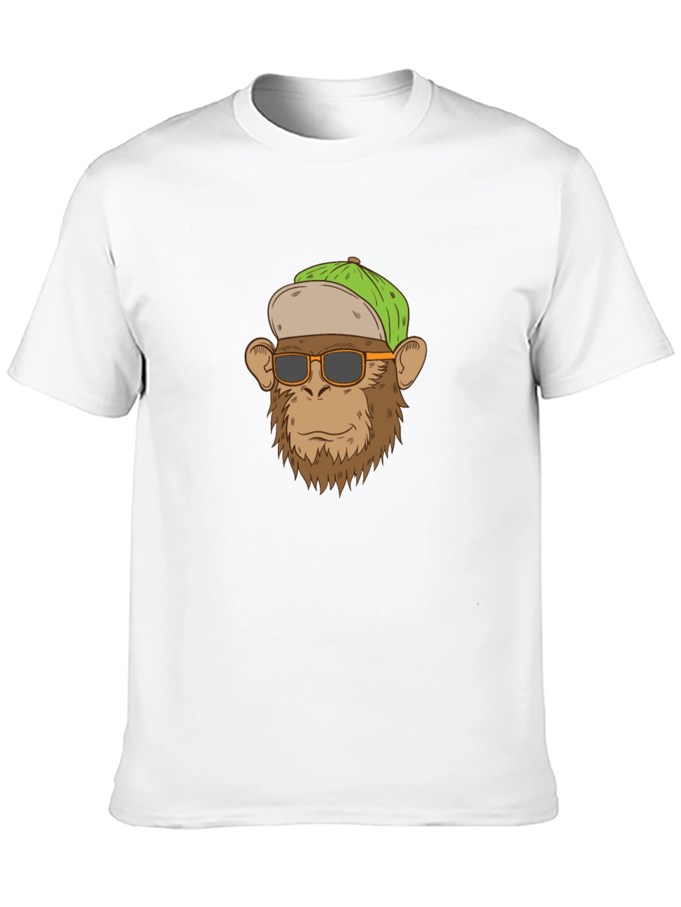 Black Monkey Face T-Shirt with Hat and Shades - Funny Ape Tee view 10