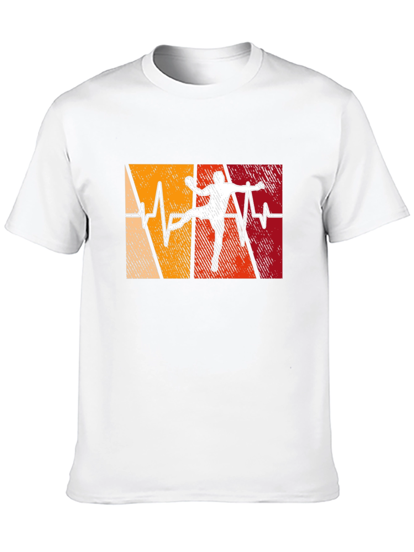 Black Handball Heartbeat T-Shirt - Handball Player Gift view 10
