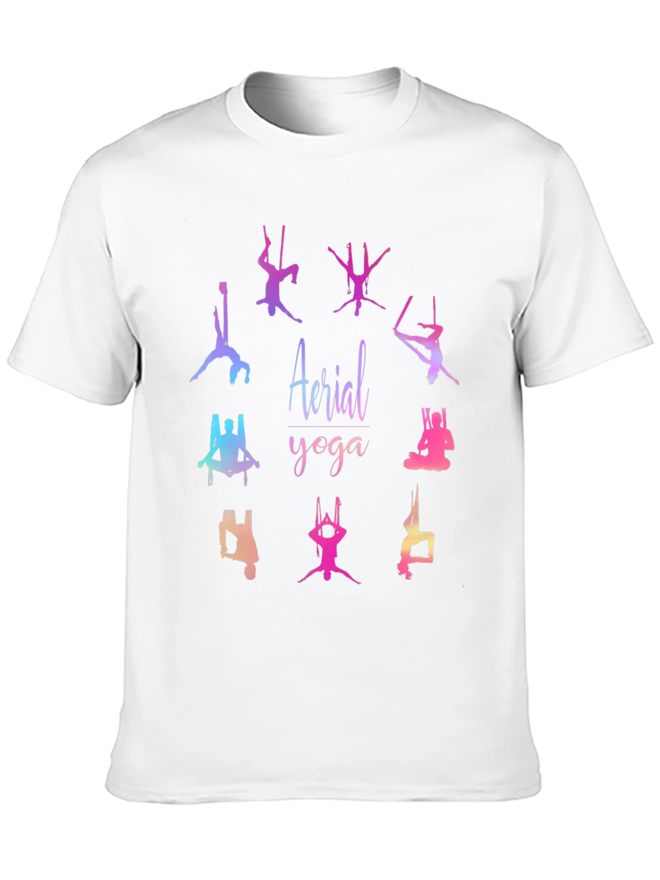 Black Aerial Yoga Graphic T-Shirt - Black Cotton Blend Tee view 10
